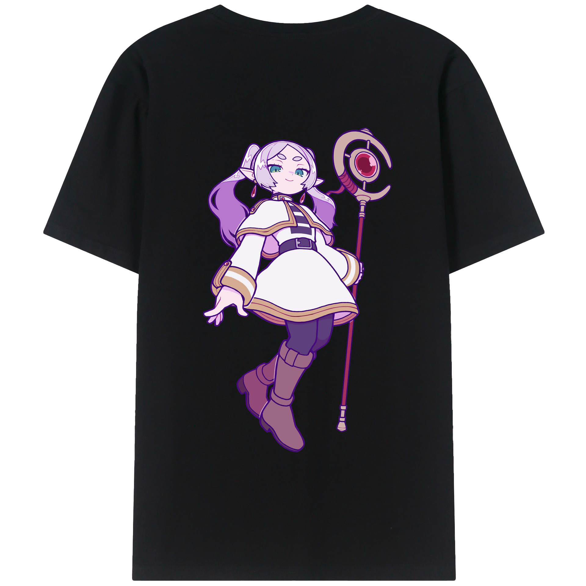 （画像用） 葬送のフリーレン Frieren 綿100％半袖Tシャツ（背面プリント）