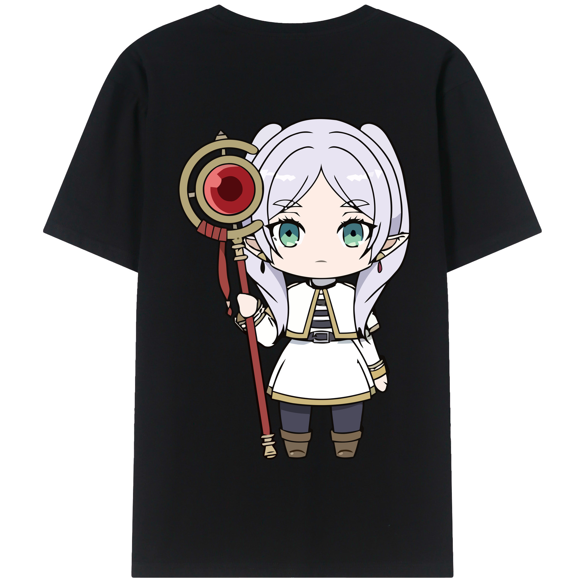 （画像用） 葬送のフリーレン Frieren 綿100％半袖Tシャツ（背面プリント）