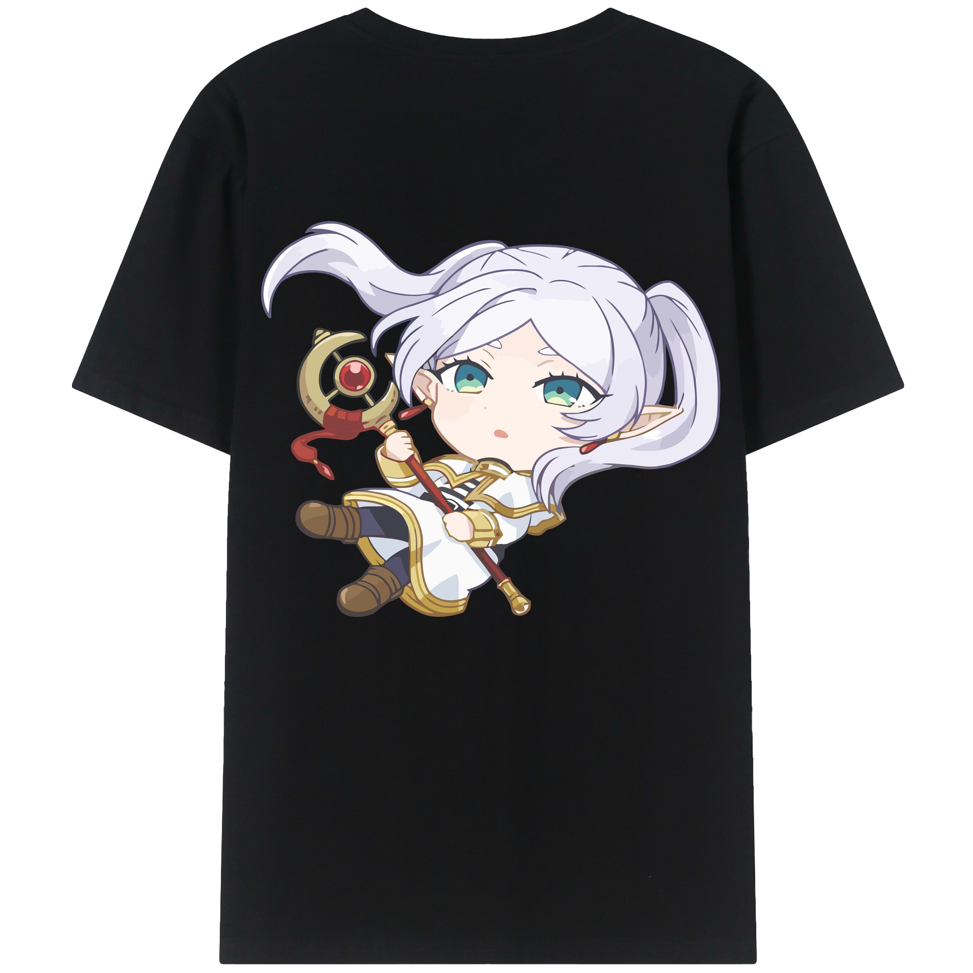 （画像用） 葬送のフリーレン Frieren 綿100％半袖Tシャツ（背面プリント）