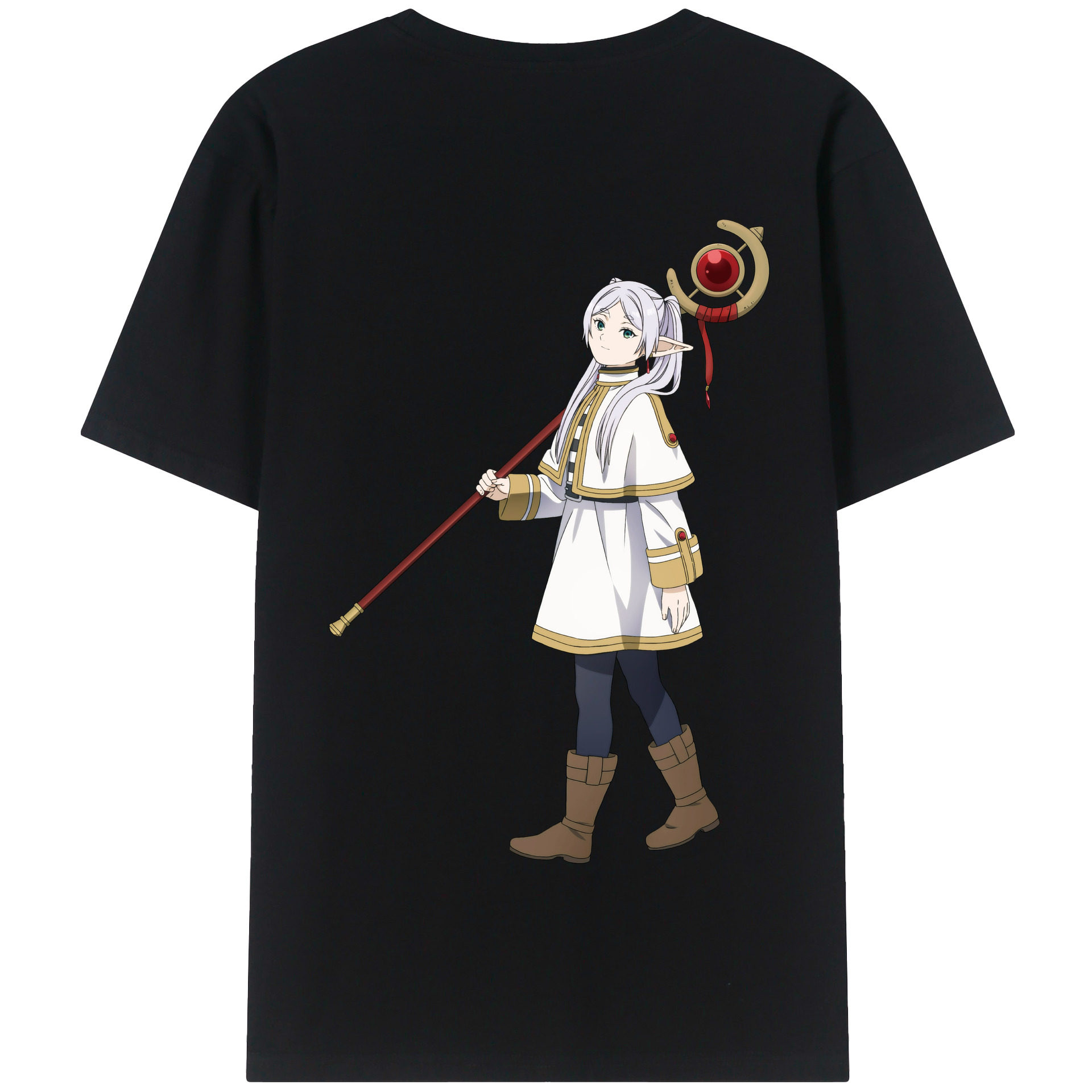 （画像用） 葬送のフリーレン Frieren 綿100％半袖Tシャツ（背面プリント）