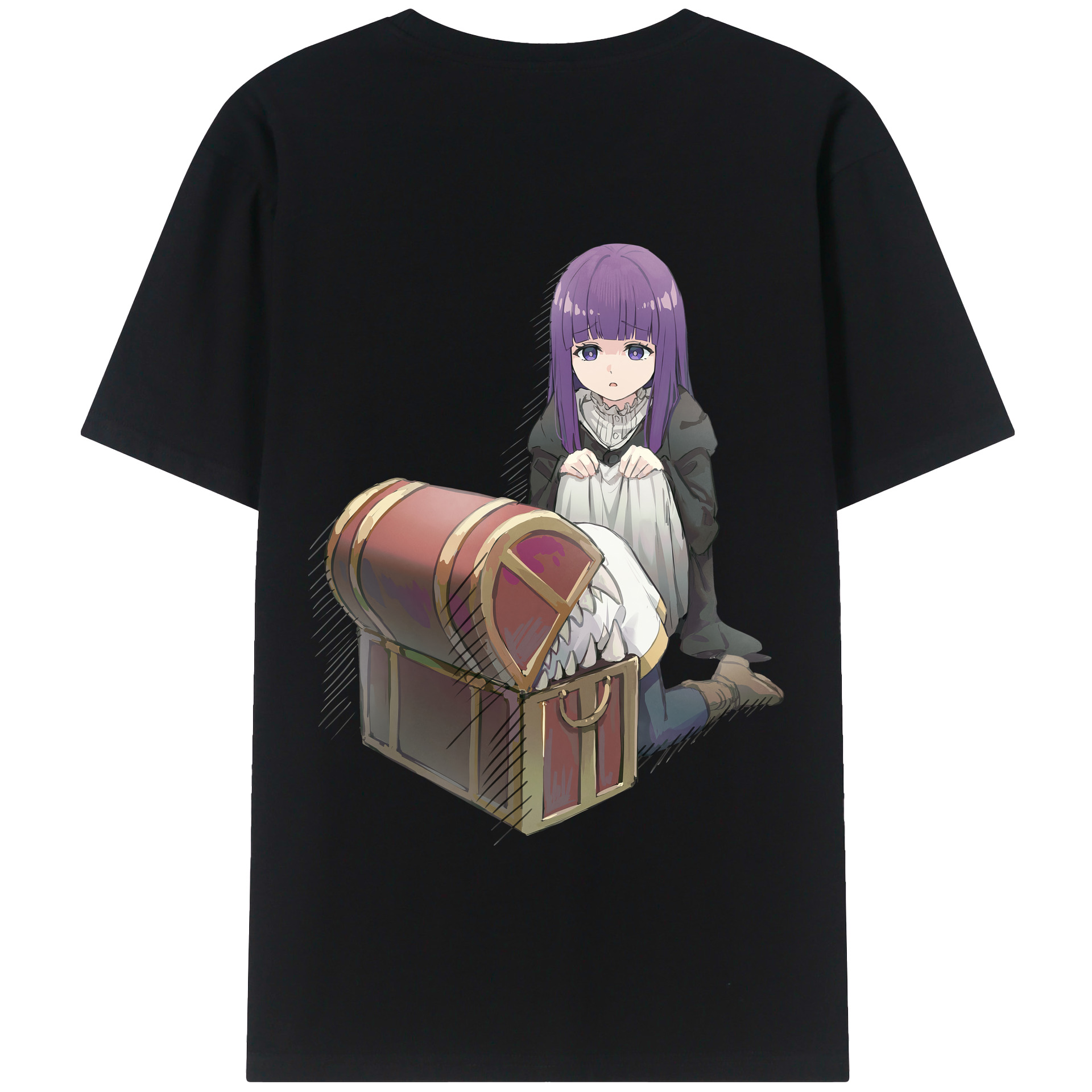 （画像用） 葬送のフリーレン Frieren 綿100％半袖Tシャツ（背面プリント）