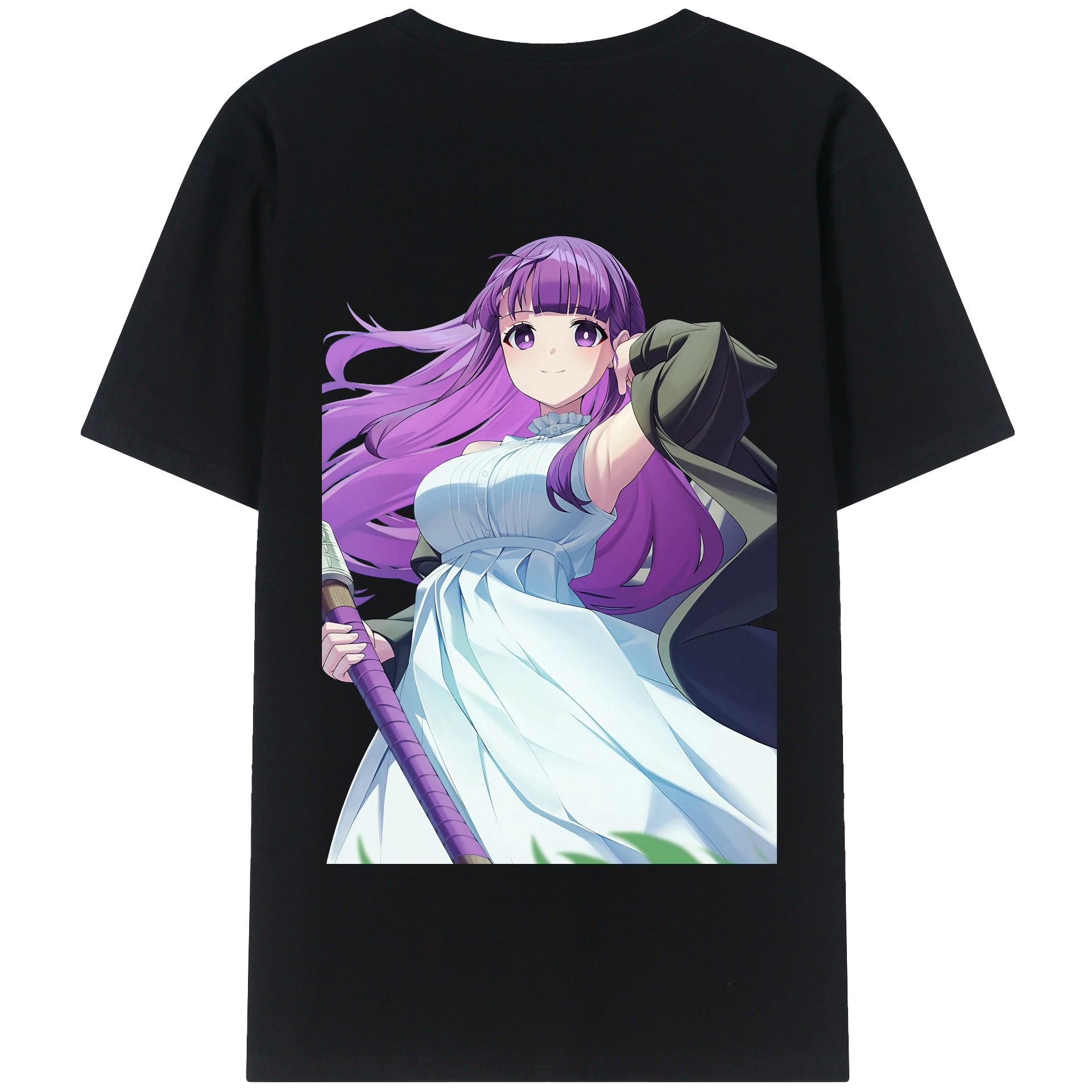 （画像用） 葬送のフリーレン Frieren 綿100％半袖Tシャツ（背面プリント）