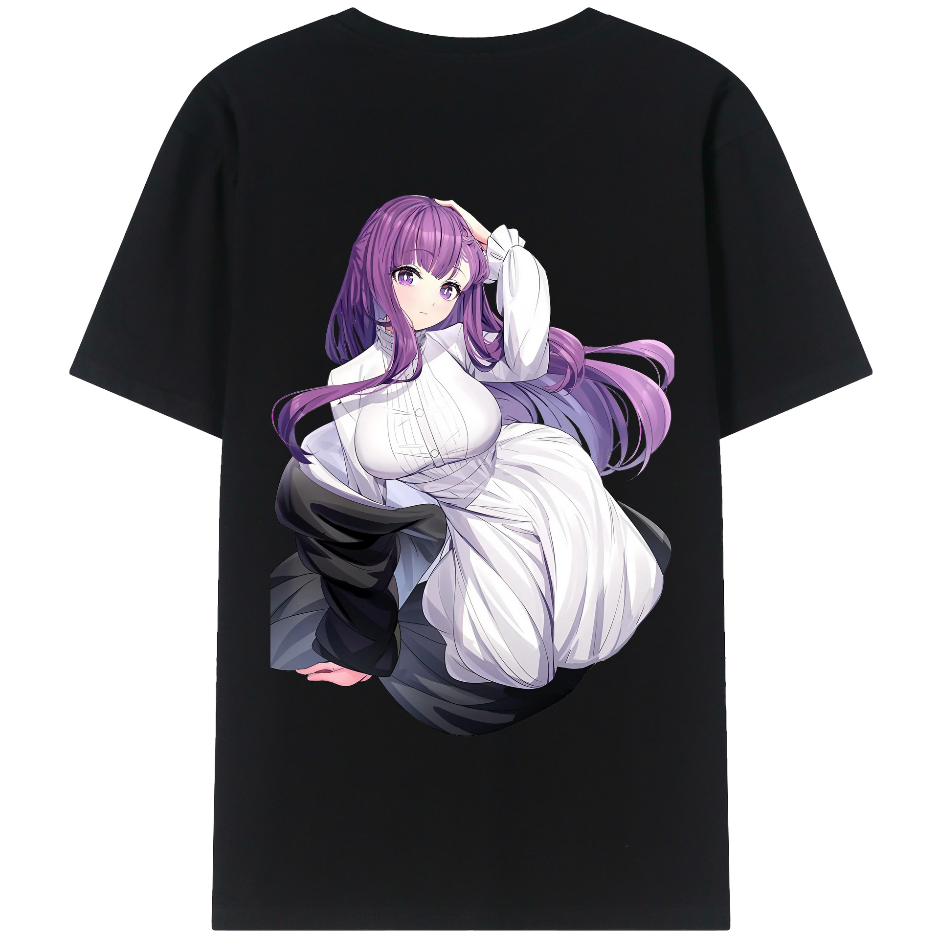 （画像用） 葬送のフリーレン Frieren 綿100％半袖Tシャツ（背面プリント）