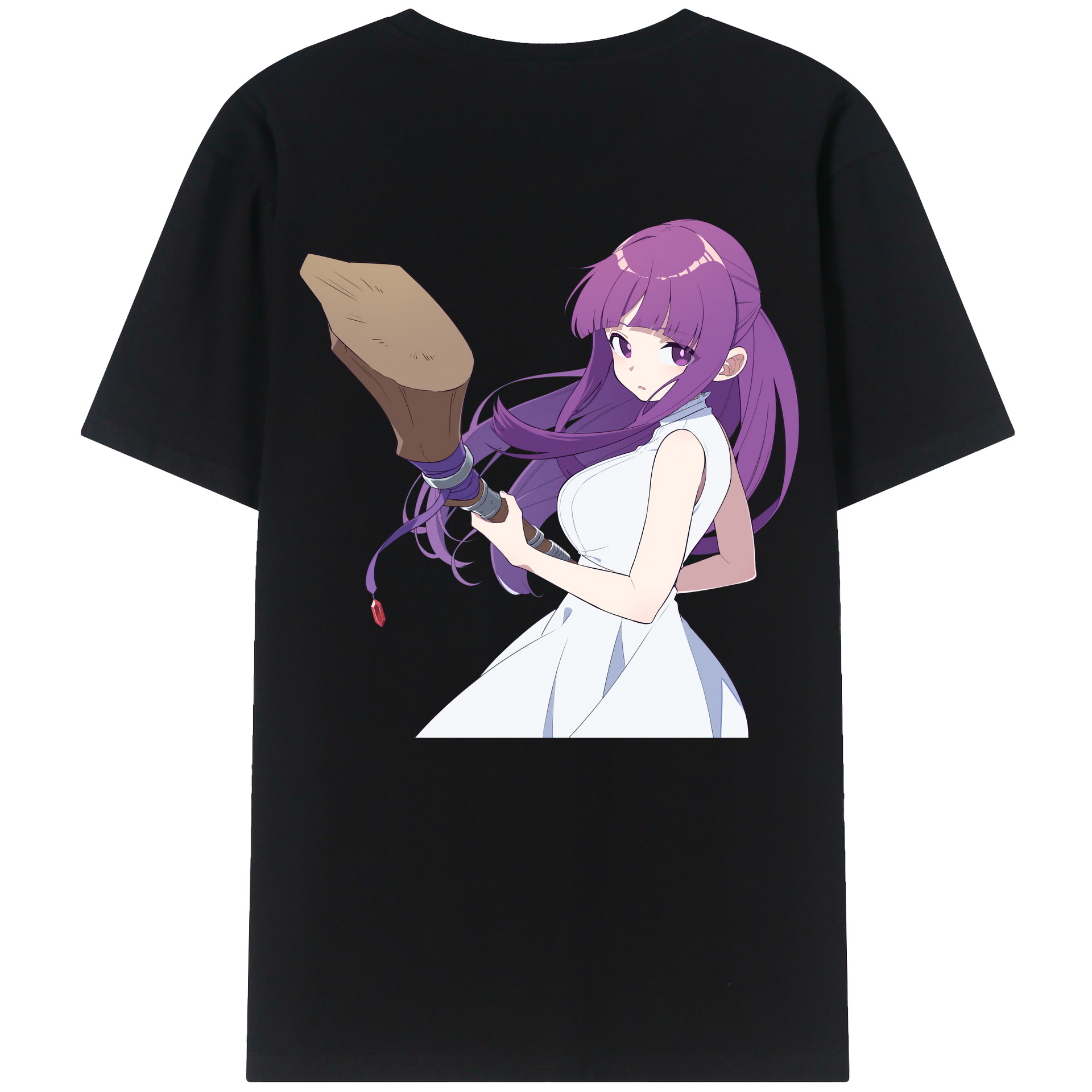 （画像用） 葬送のフリーレン Frieren 綿100％半袖Tシャツ（背面プリント）