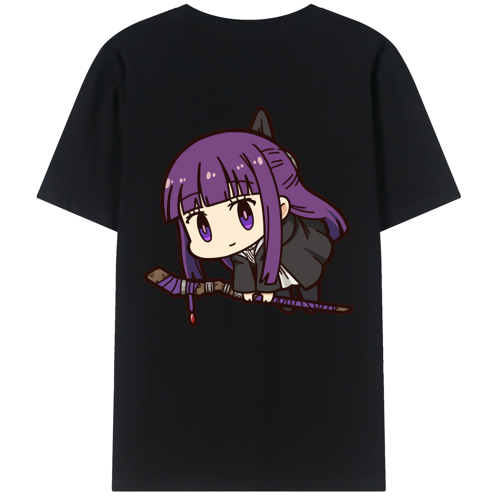 （画像用） 葬送のフリーレン Frieren 綿100％半袖Tシャツ（背面プリント）