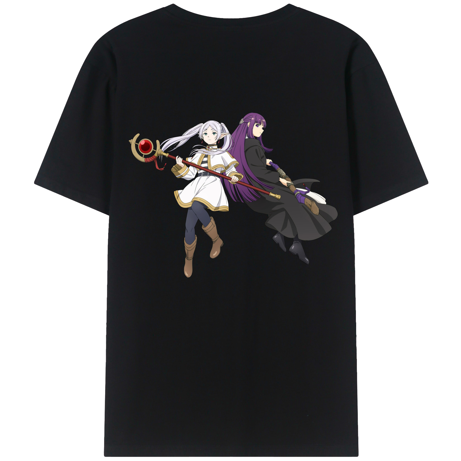 （画像用） 葬送のフリーレン Frieren 綿100％半袖Tシャツ（背面プリント）
