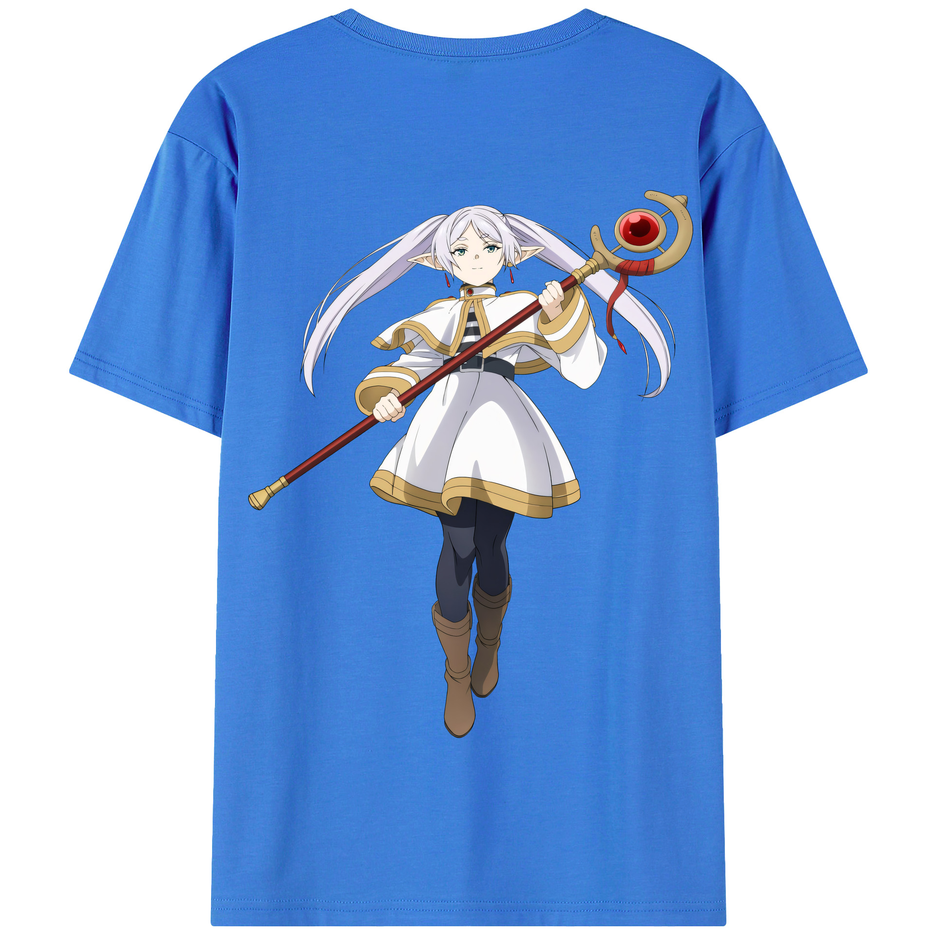 （画像用） 葬送のフリーレン Frieren 綿100％半袖Tシャツ（背面プリント）
