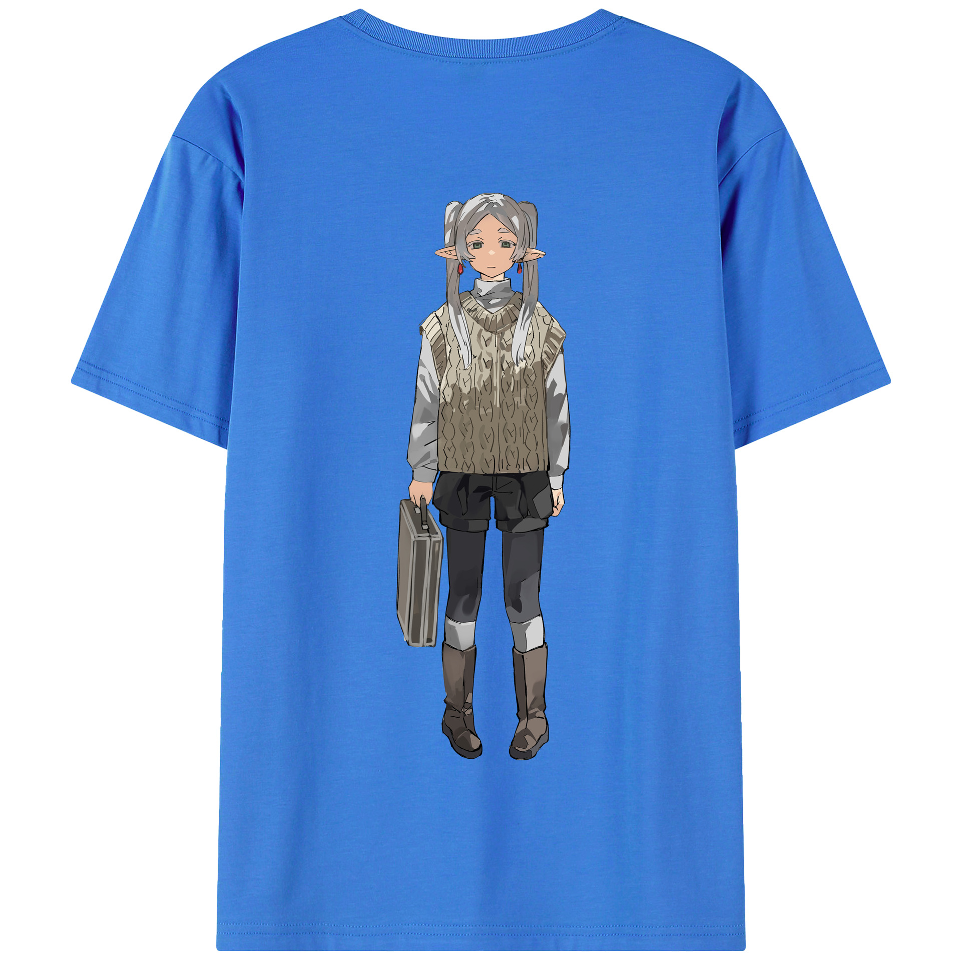 （画像用） 葬送のフリーレン Frieren 綿100％半袖Tシャツ（背面プリント）