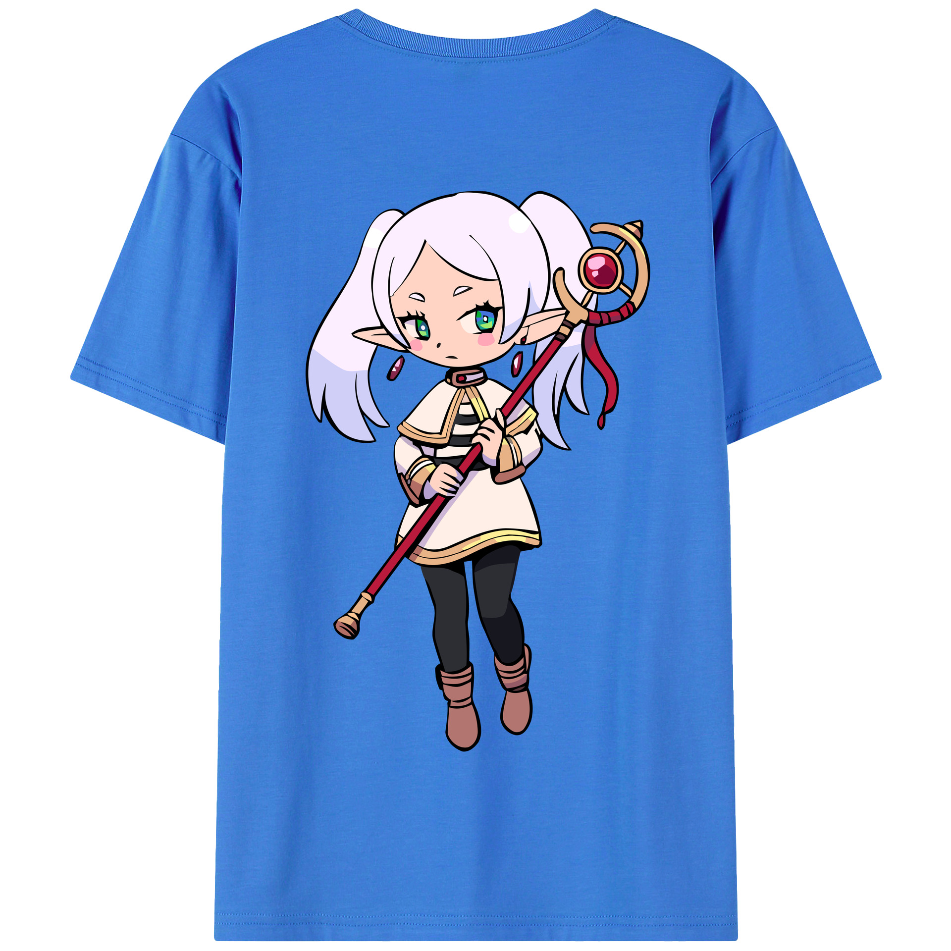 （画像用） 葬送のフリーレン Frieren 綿100％半袖Tシャツ（背面プリント）