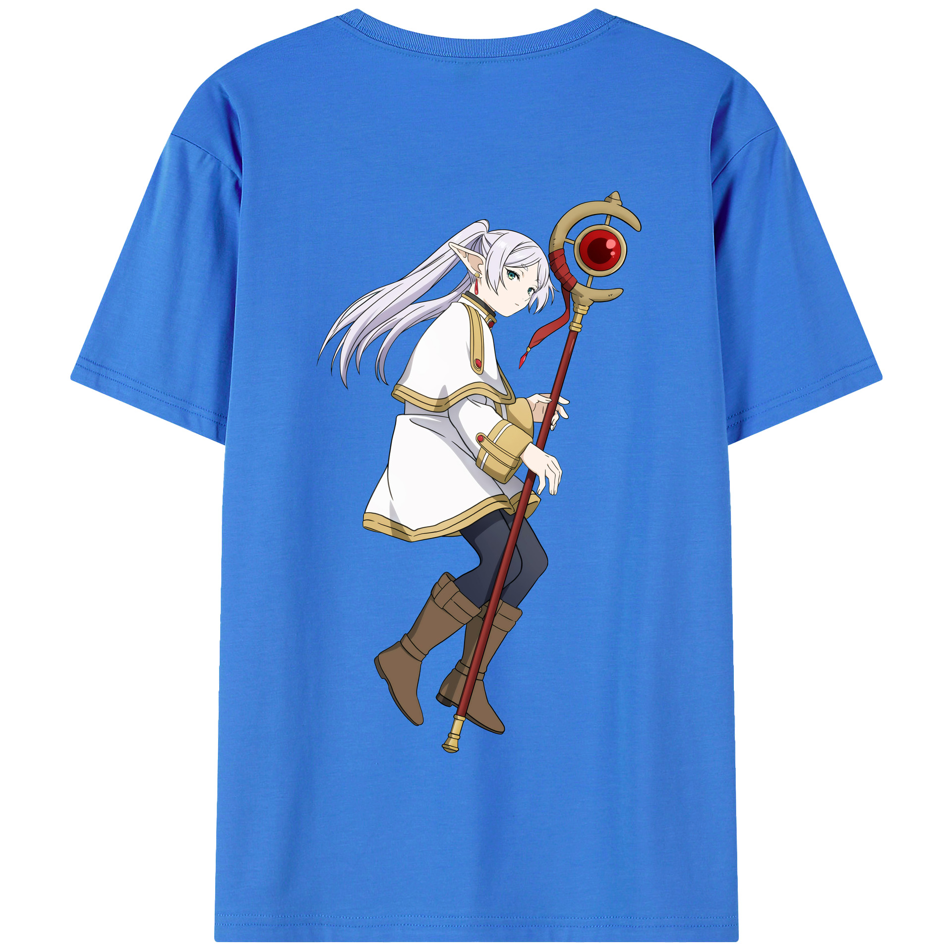 （画像用） 葬送のフリーレン Frieren 綿100％半袖Tシャツ（背面プリント）
