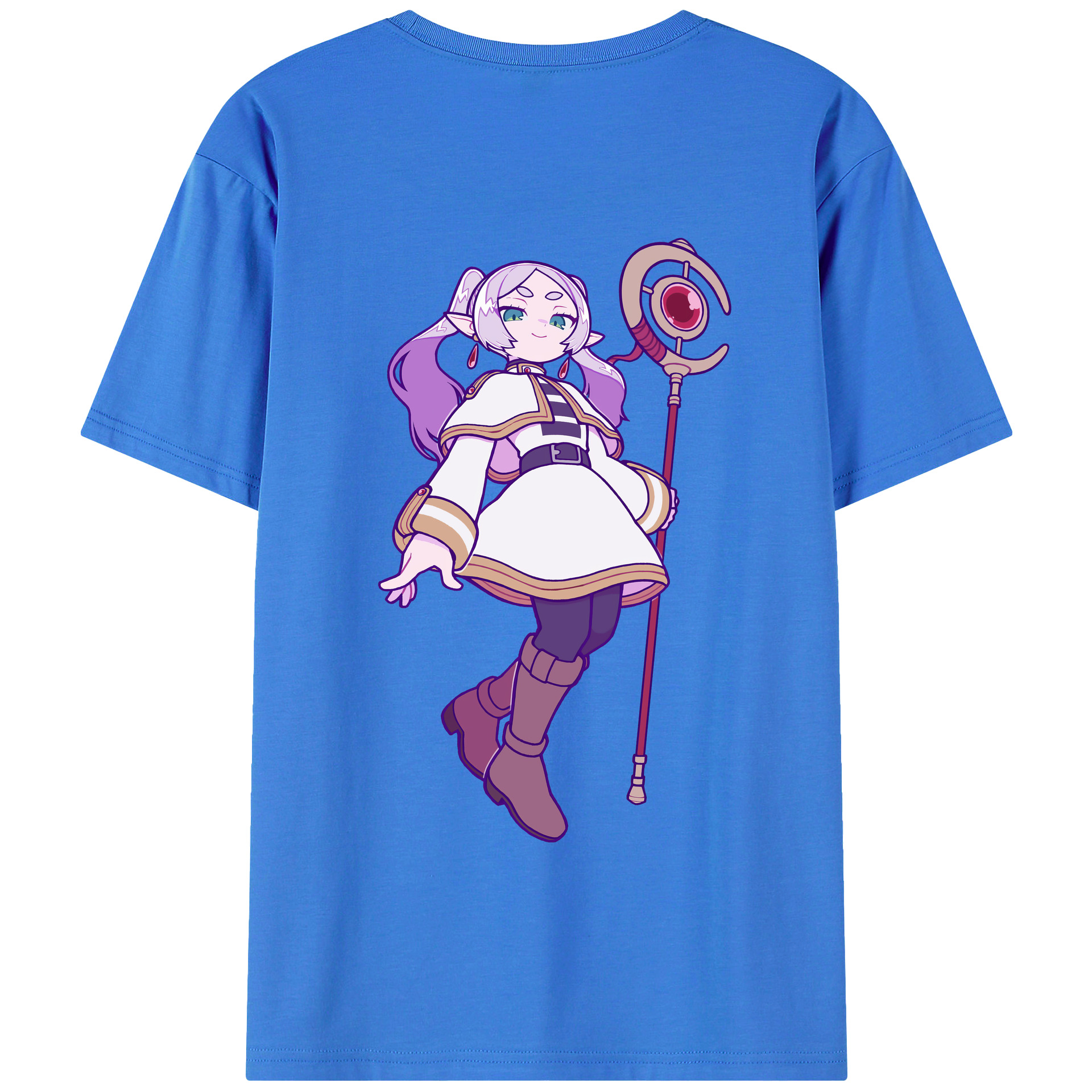 （画像用） 葬送のフリーレン Frieren 綿100％半袖Tシャツ（背面プリント）