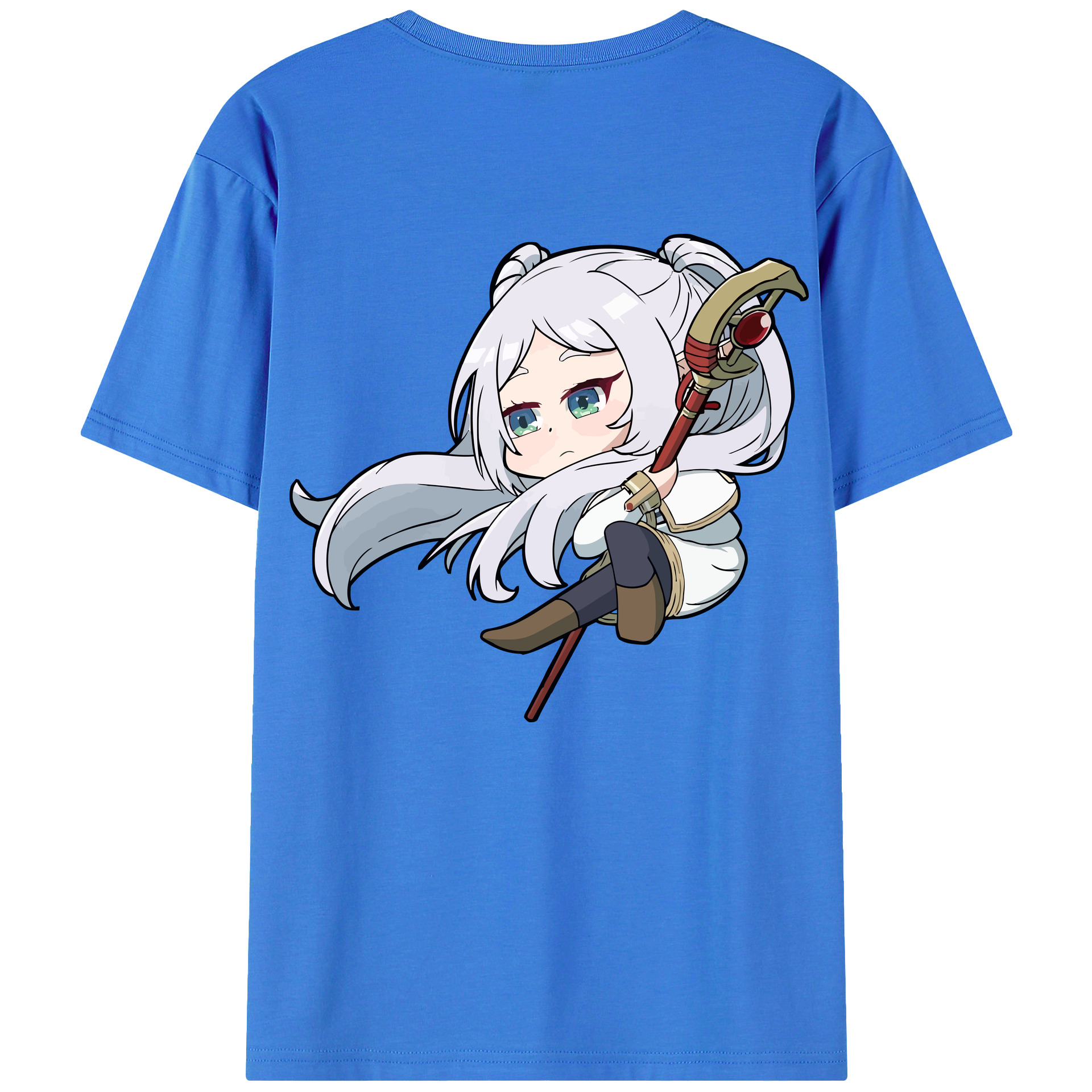 （画像用） 葬送のフリーレン Frieren 綿100％半袖Tシャツ（背面プリント）