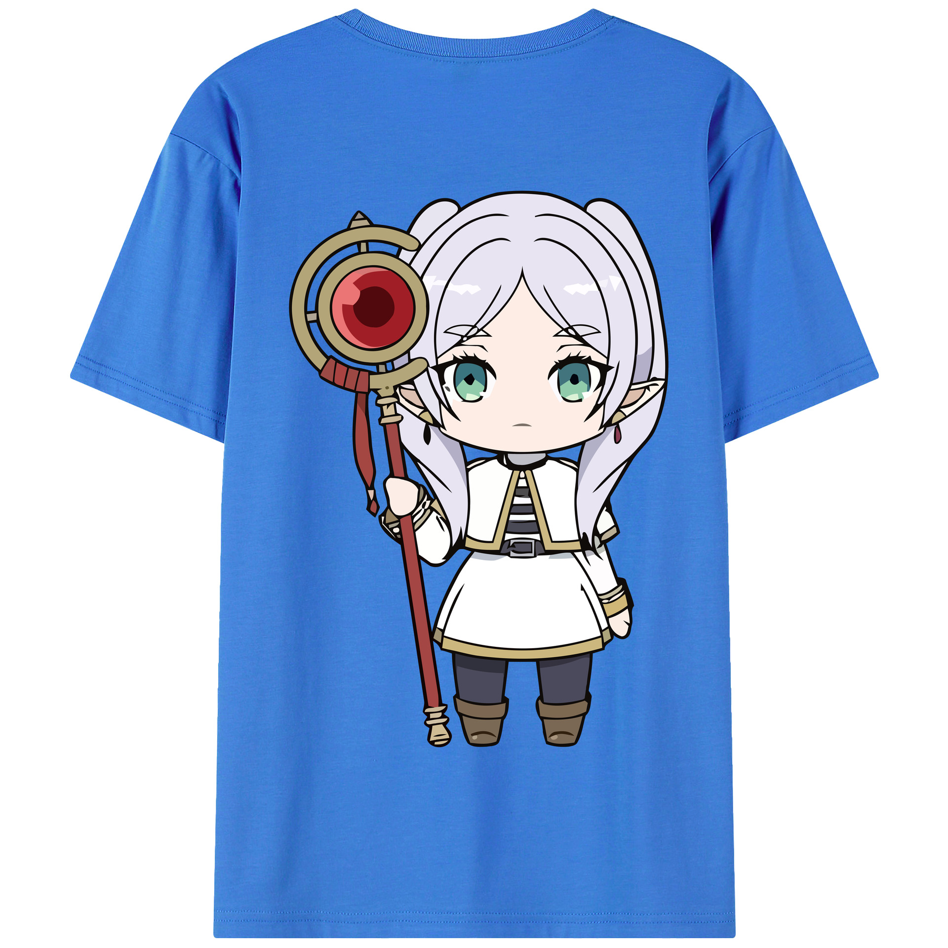 （画像用） 葬送のフリーレン Frieren 綿100％半袖Tシャツ（背面プリント）
