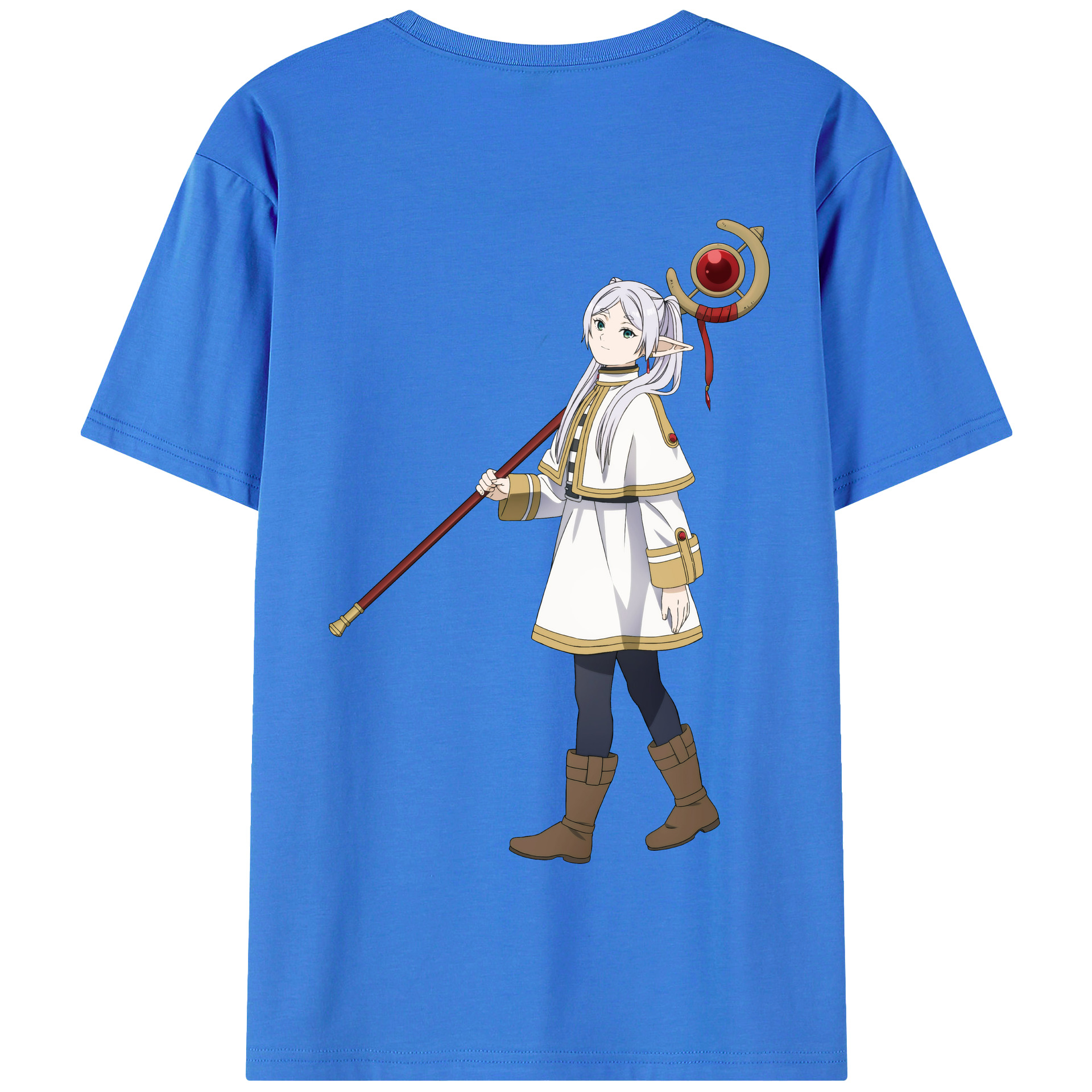 （画像用） 葬送のフリーレン Frieren 綿100％半袖Tシャツ（背面プリント）
