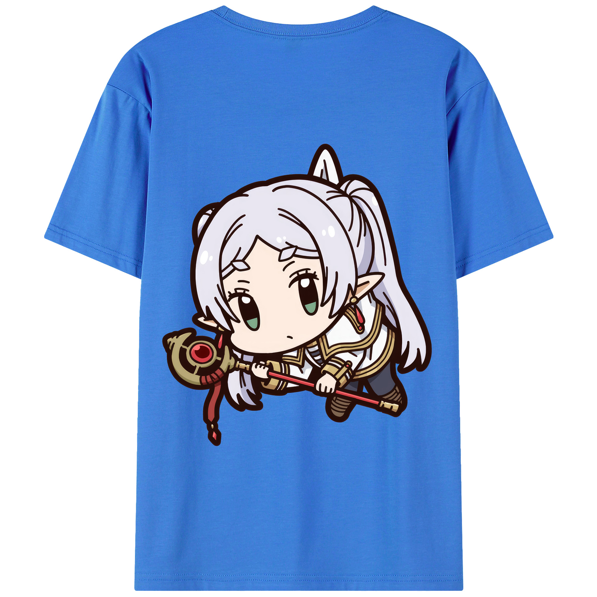 （画像用） 葬送のフリーレン Frieren 綿100％半袖Tシャツ（背面プリント）