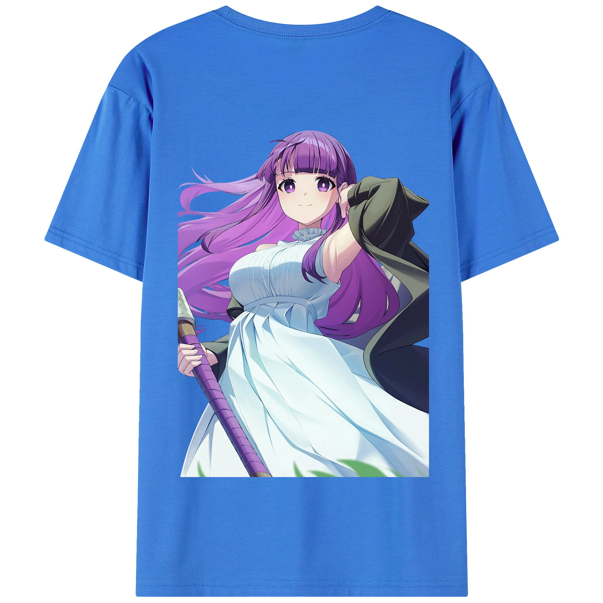 （画像用） 葬送のフリーレン Frieren 綿100％半袖Tシャツ（背面プリント）