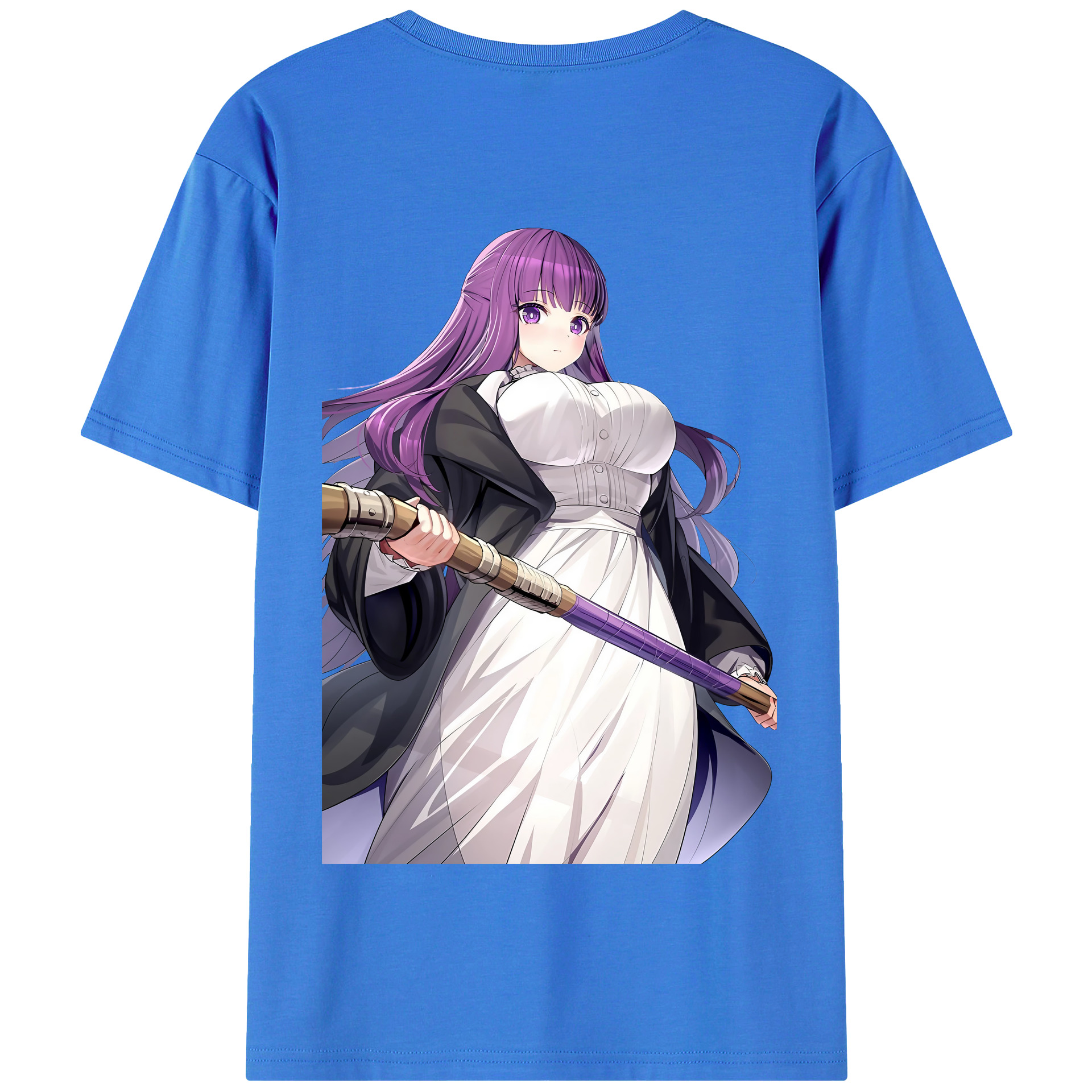 （画像用） 葬送のフリーレン Frieren 綿100％半袖Tシャツ（背面プリント）