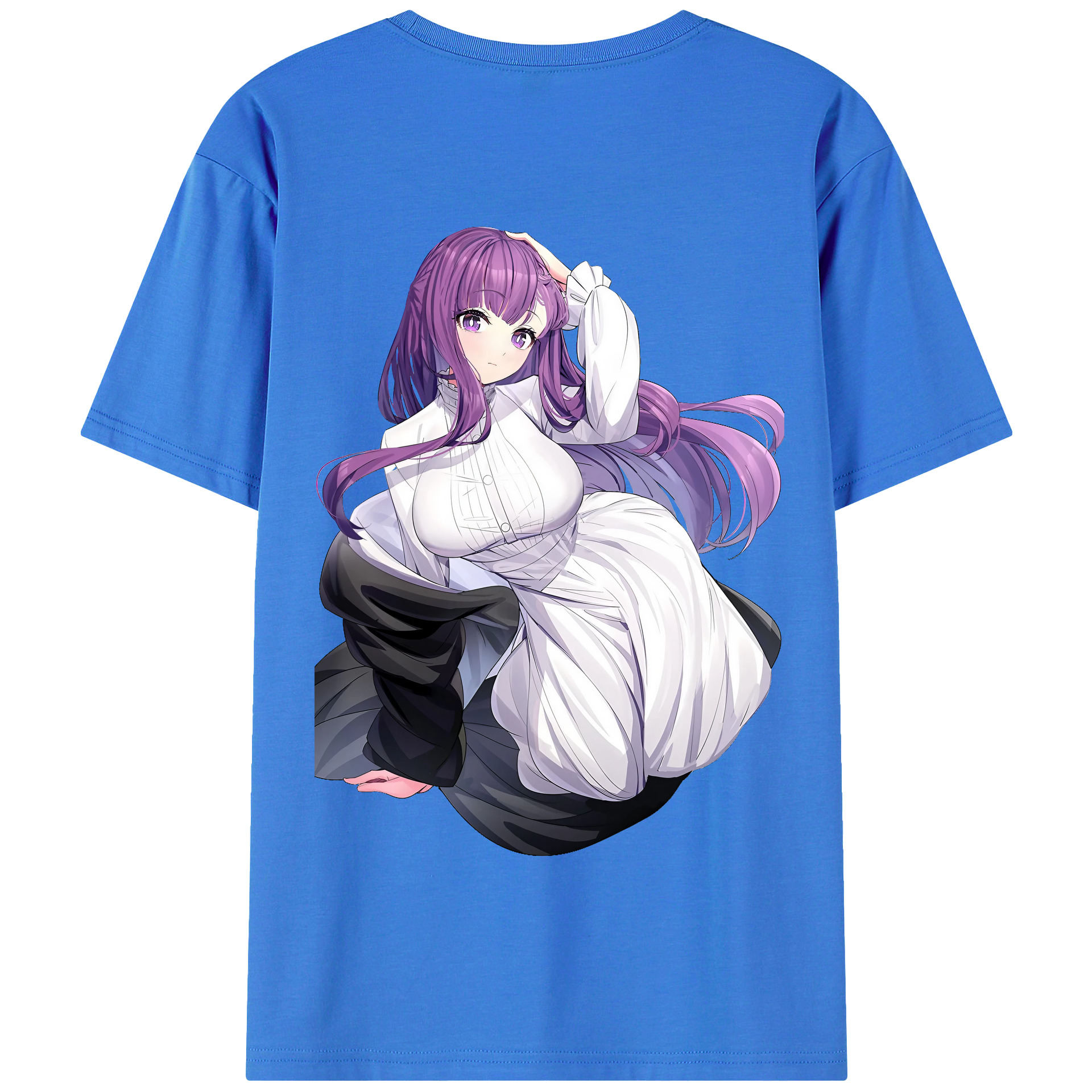（画像用） 葬送のフリーレン Frieren 綿100％半袖Tシャツ（背面プリント）