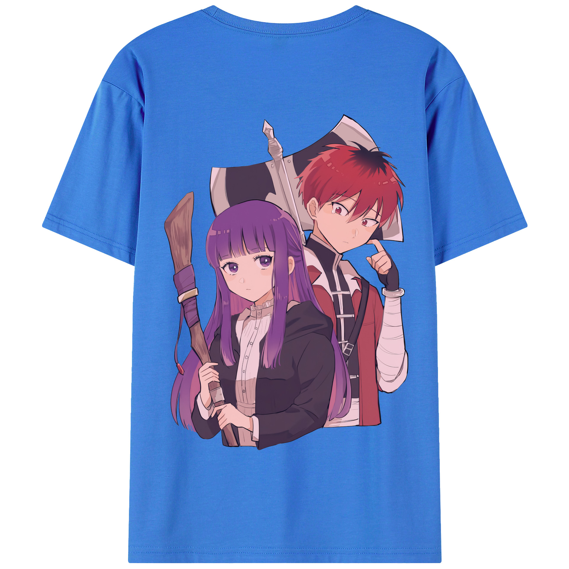 （画像用） 葬送のフリーレン Frieren 綿100％半袖Tシャツ（背面プリント）