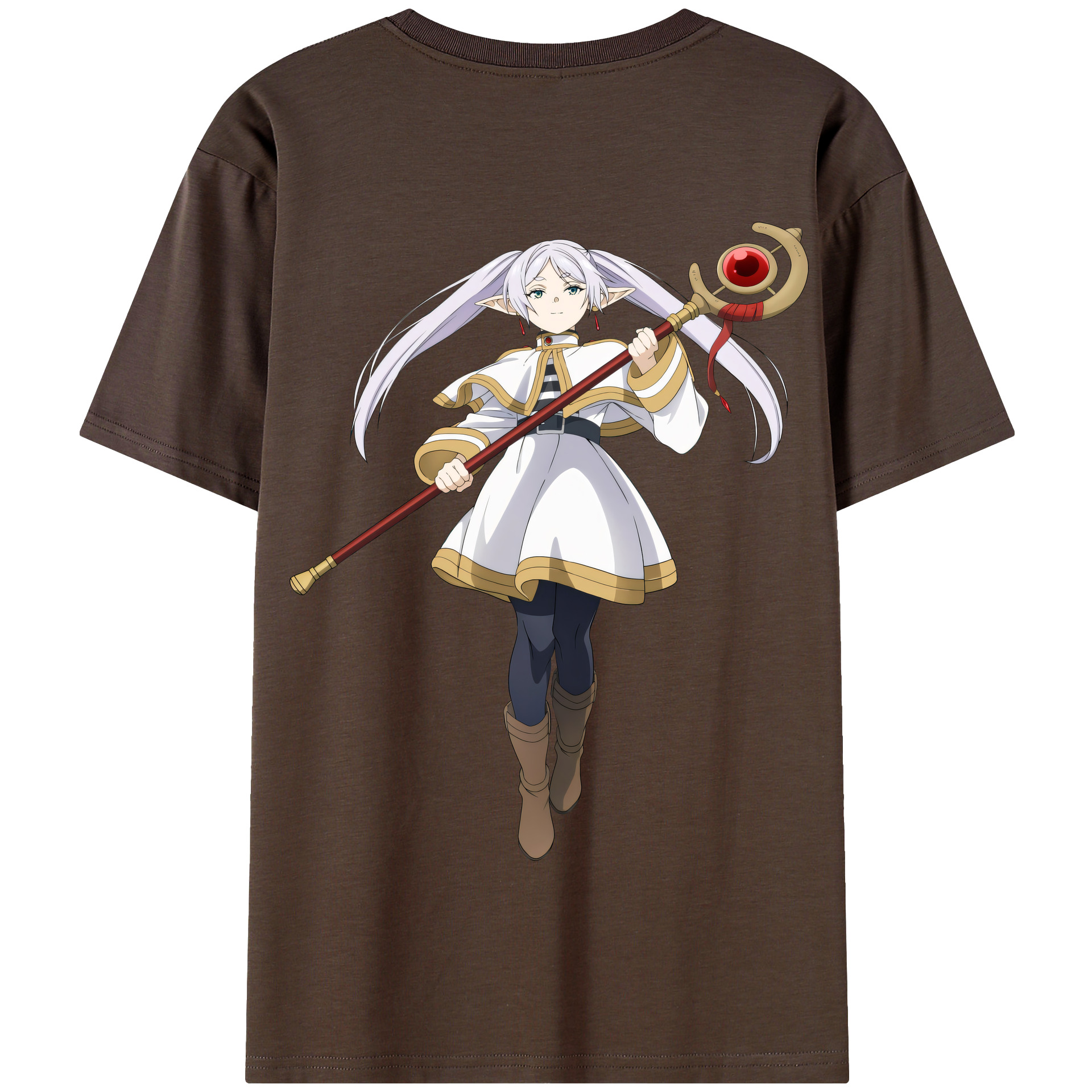 （画像用） 葬送のフリーレン Frieren 綿100％半袖Tシャツ（背面プリント）
