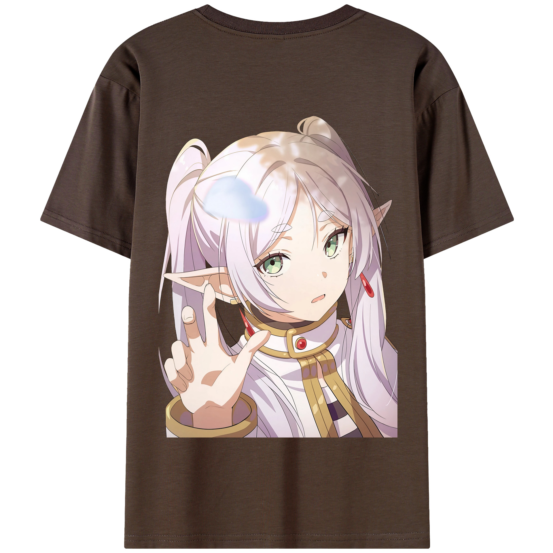 （画像用） 葬送のフリーレン Frieren 綿100％半袖Tシャツ（背面プリント）