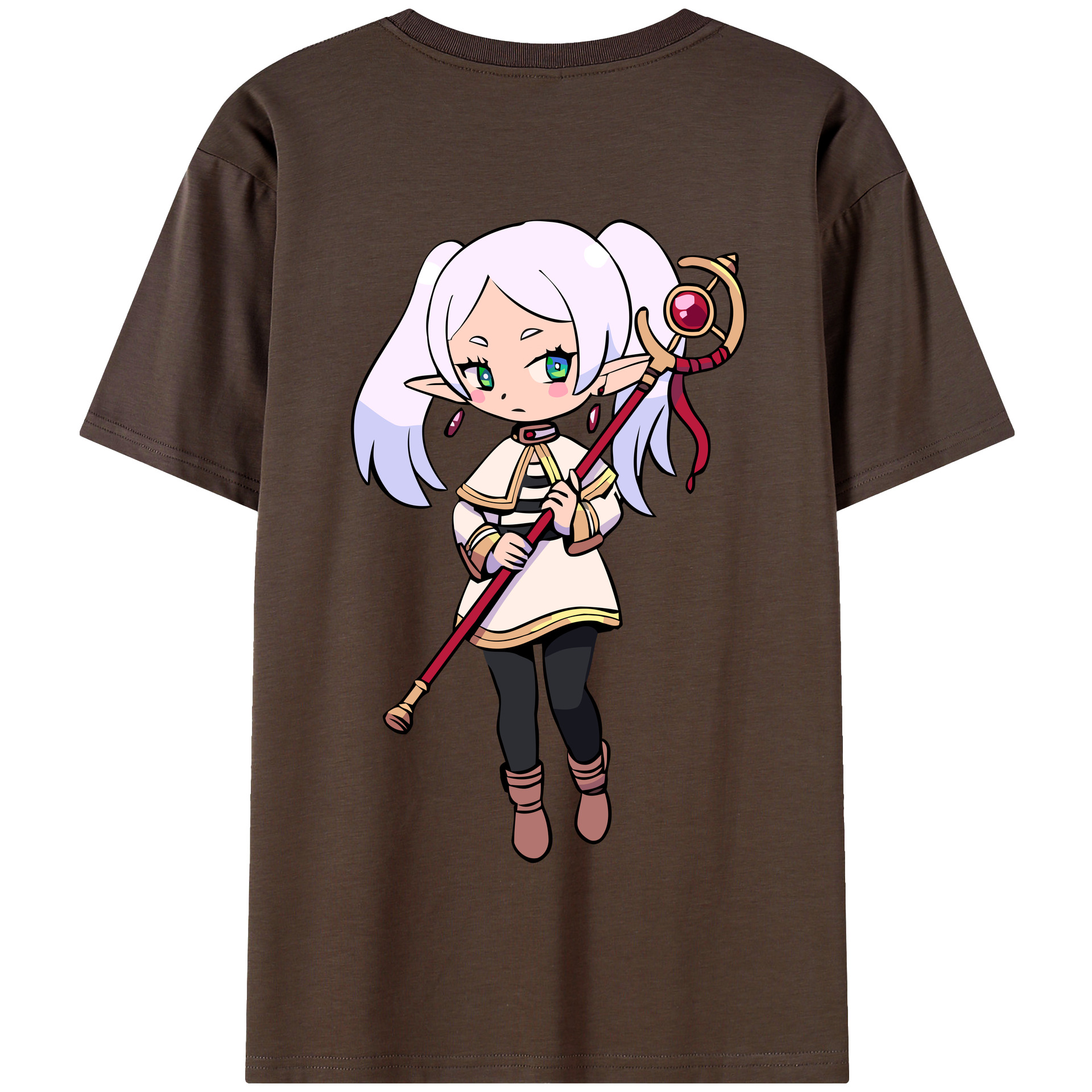 （画像用） 葬送のフリーレン Frieren 綿100％半袖Tシャツ（背面プリント）