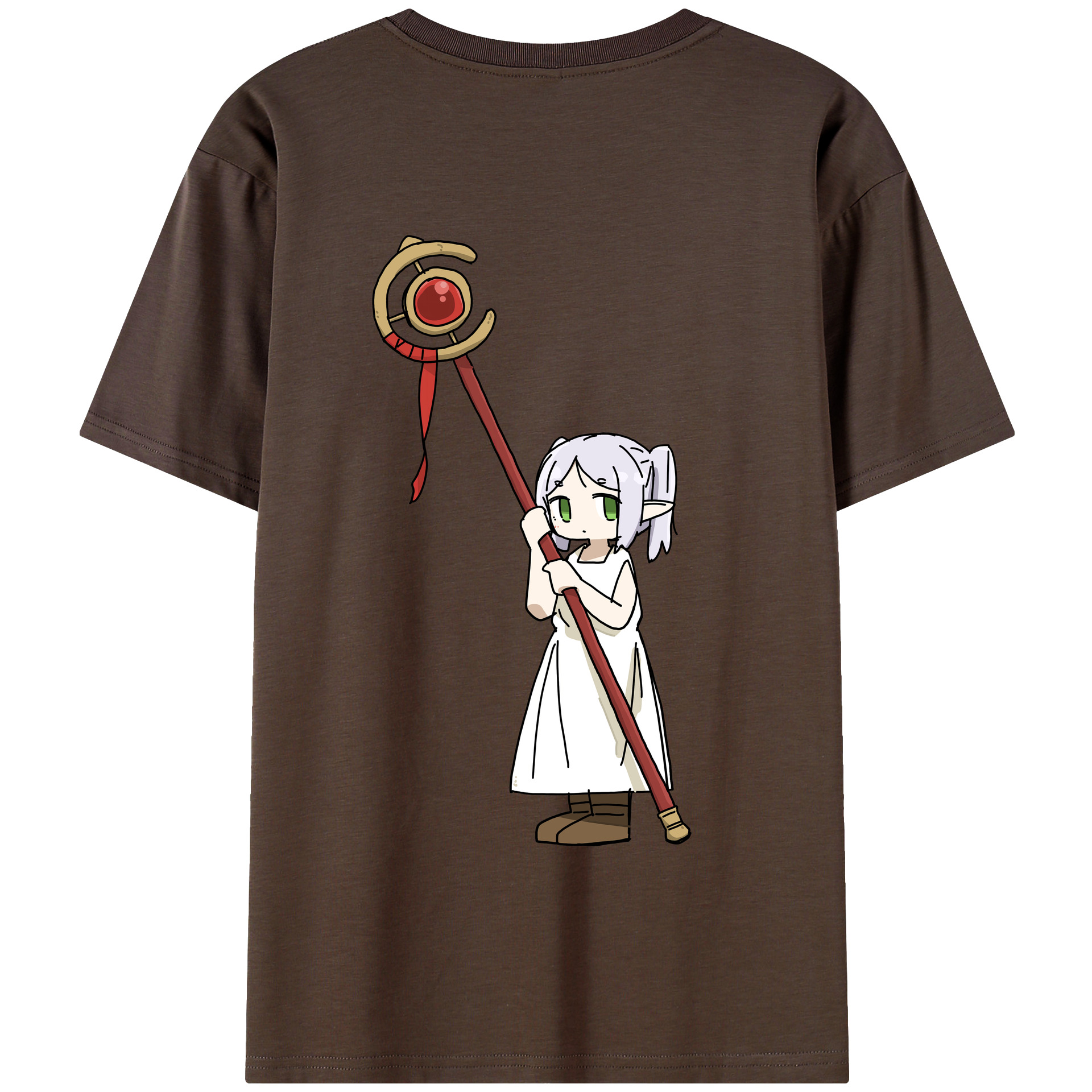 （画像用） 葬送のフリーレン Frieren 綿100％半袖Tシャツ（背面プリント）