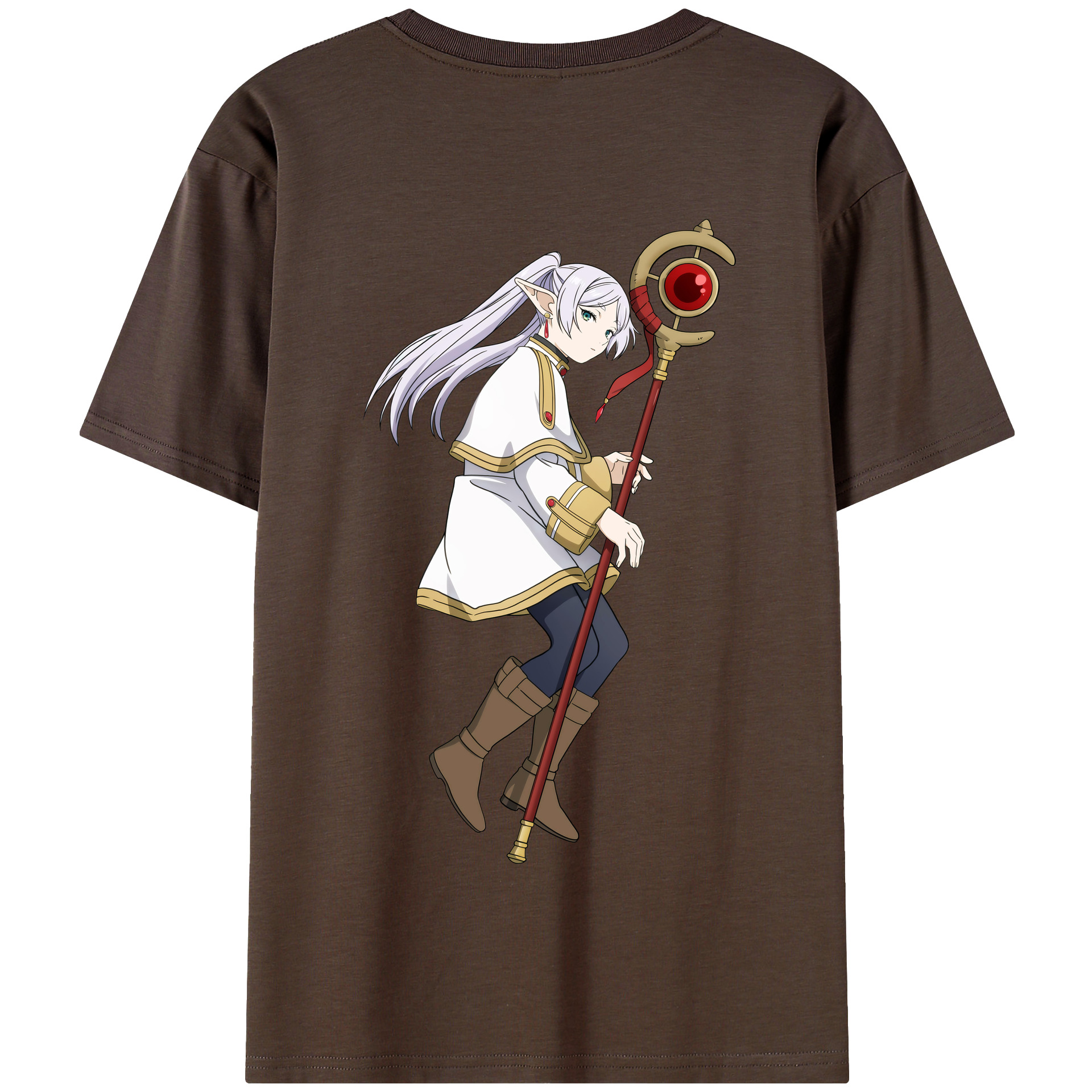 （画像用） 葬送のフリーレン Frieren 綿100％半袖Tシャツ（背面プリント）