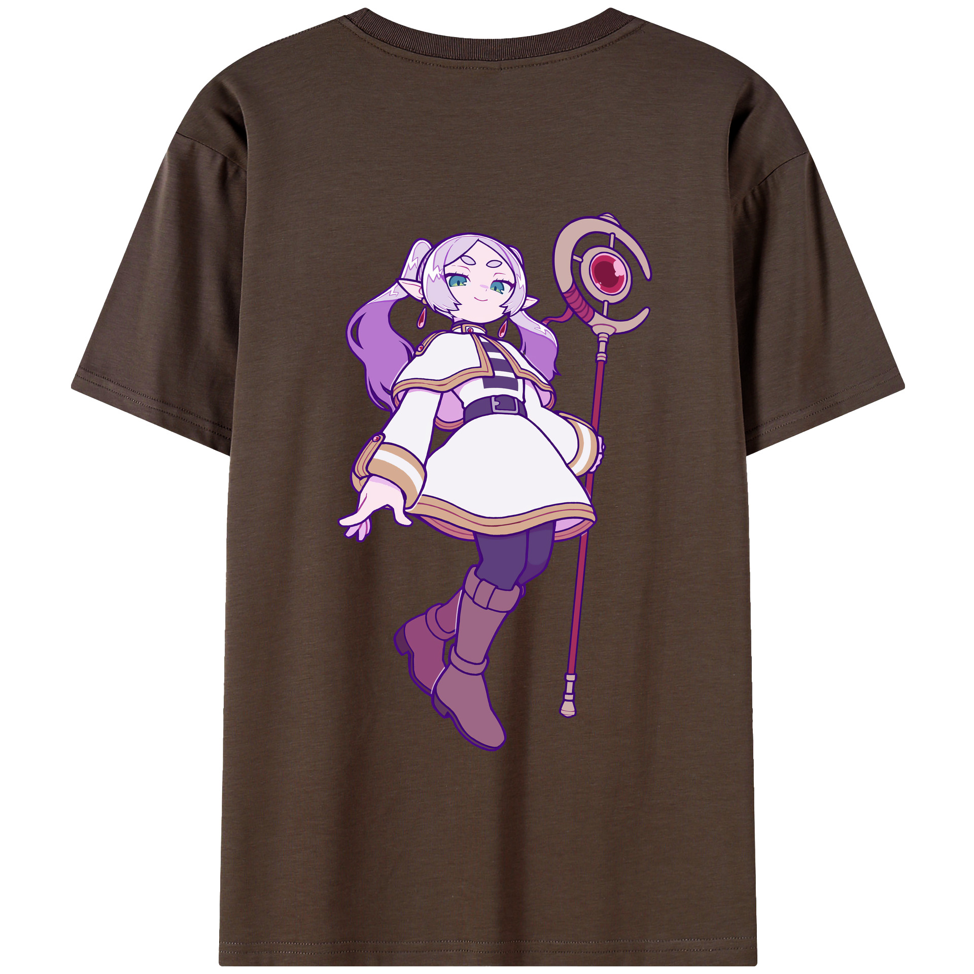 （画像用） 葬送のフリーレン Frieren 綿100％半袖Tシャツ（背面プリント）