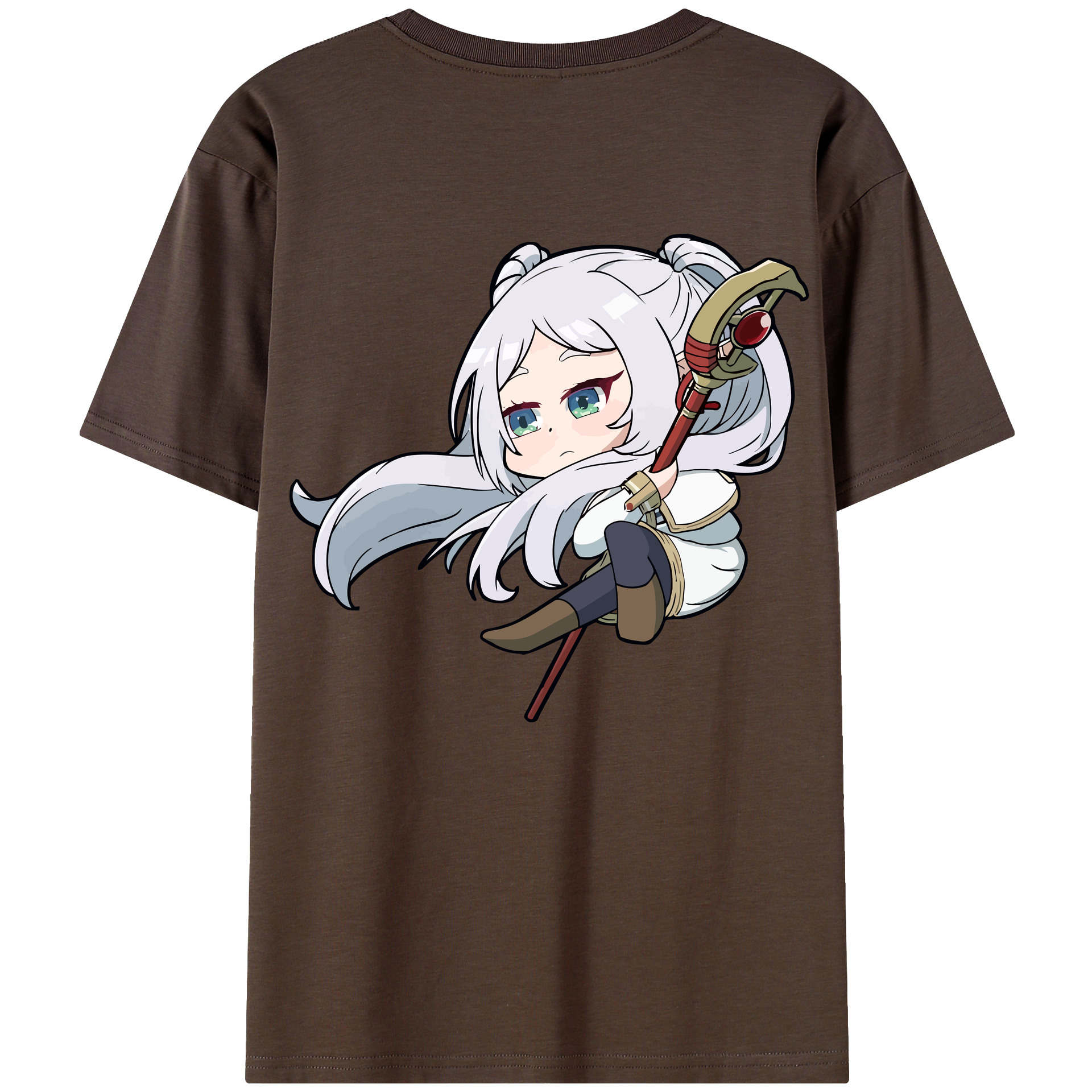 （画像用） 葬送のフリーレン Frieren 綿100％半袖Tシャツ（背面プリント）