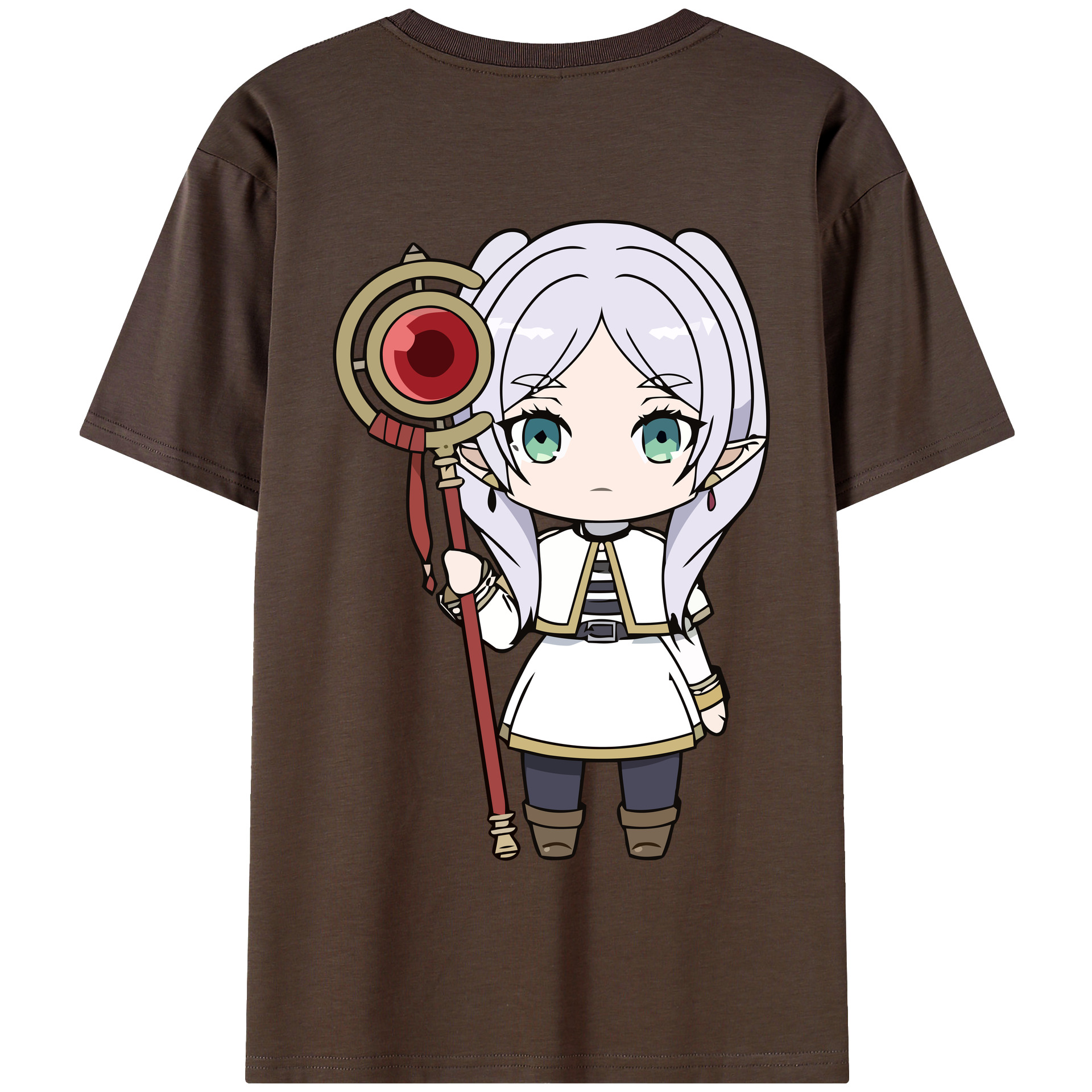 （画像用） 葬送のフリーレン Frieren 綿100％半袖Tシャツ（背面プリント）