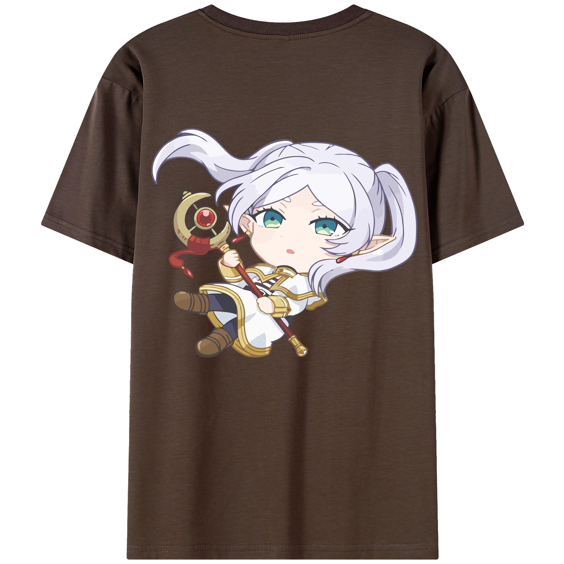 （画像用） 葬送のフリーレン Frieren 綿100％半袖Tシャツ（背面プリント）