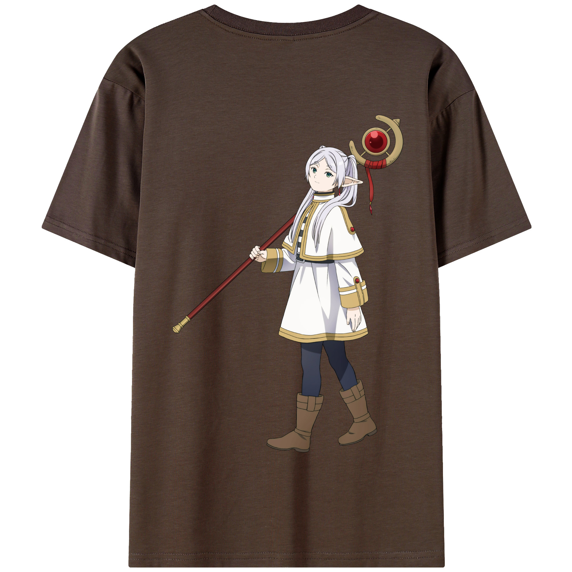 （画像用） 葬送のフリーレン Frieren 綿100％半袖Tシャツ（背面プリント）