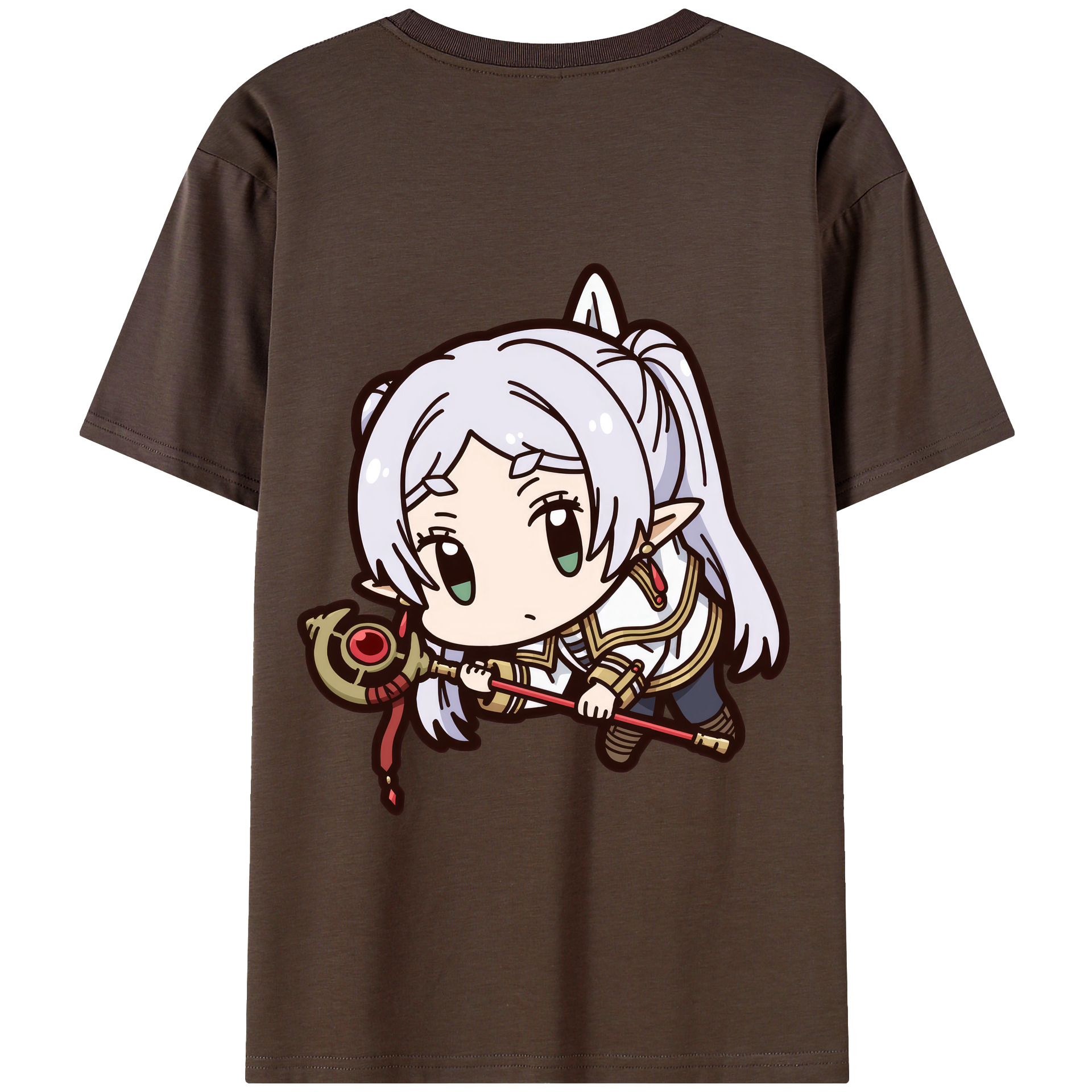 （画像用） 葬送のフリーレン Frieren 綿100％半袖Tシャツ（背面プリント）