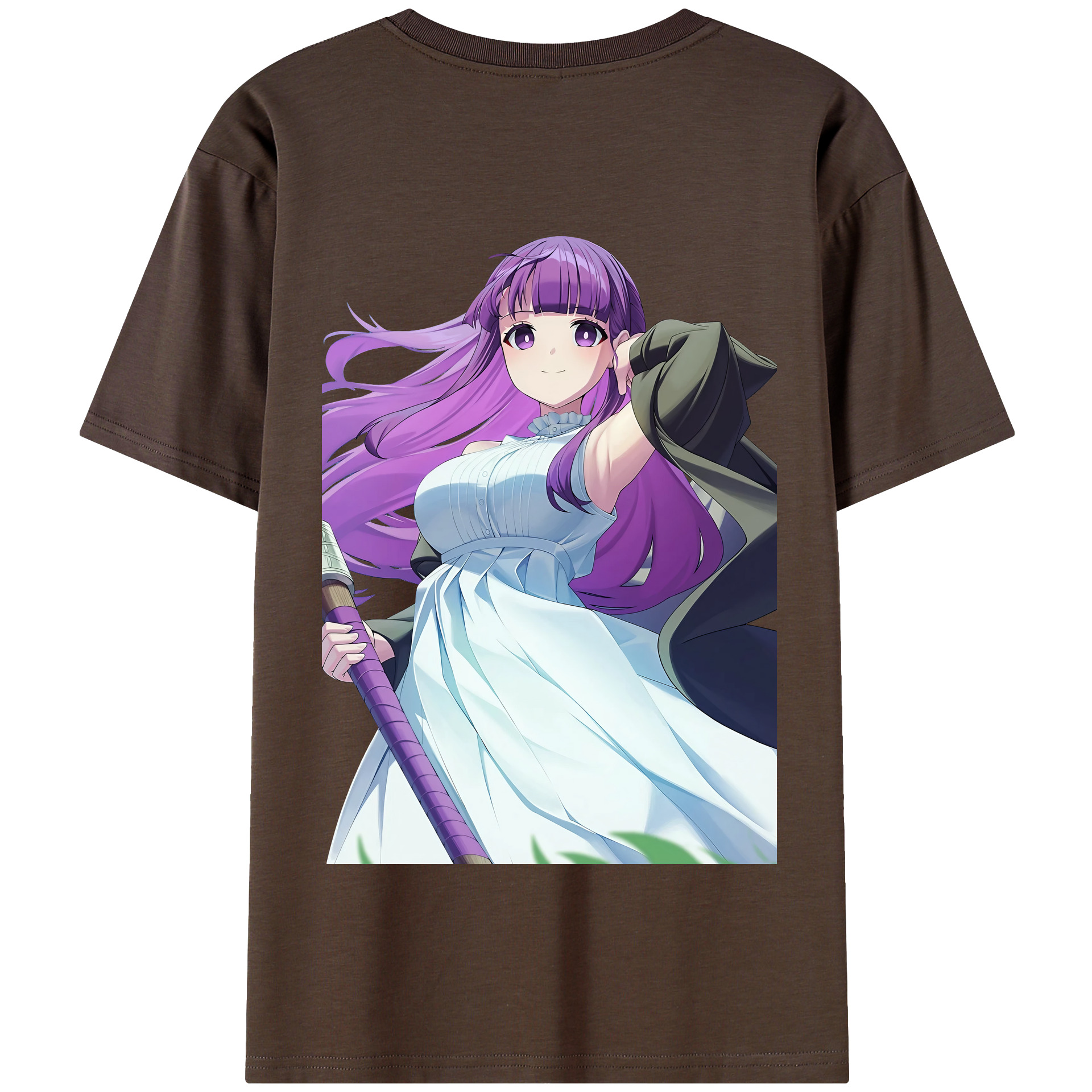 （画像用） 葬送のフリーレン Frieren 綿100％半袖Tシャツ（背面プリント）