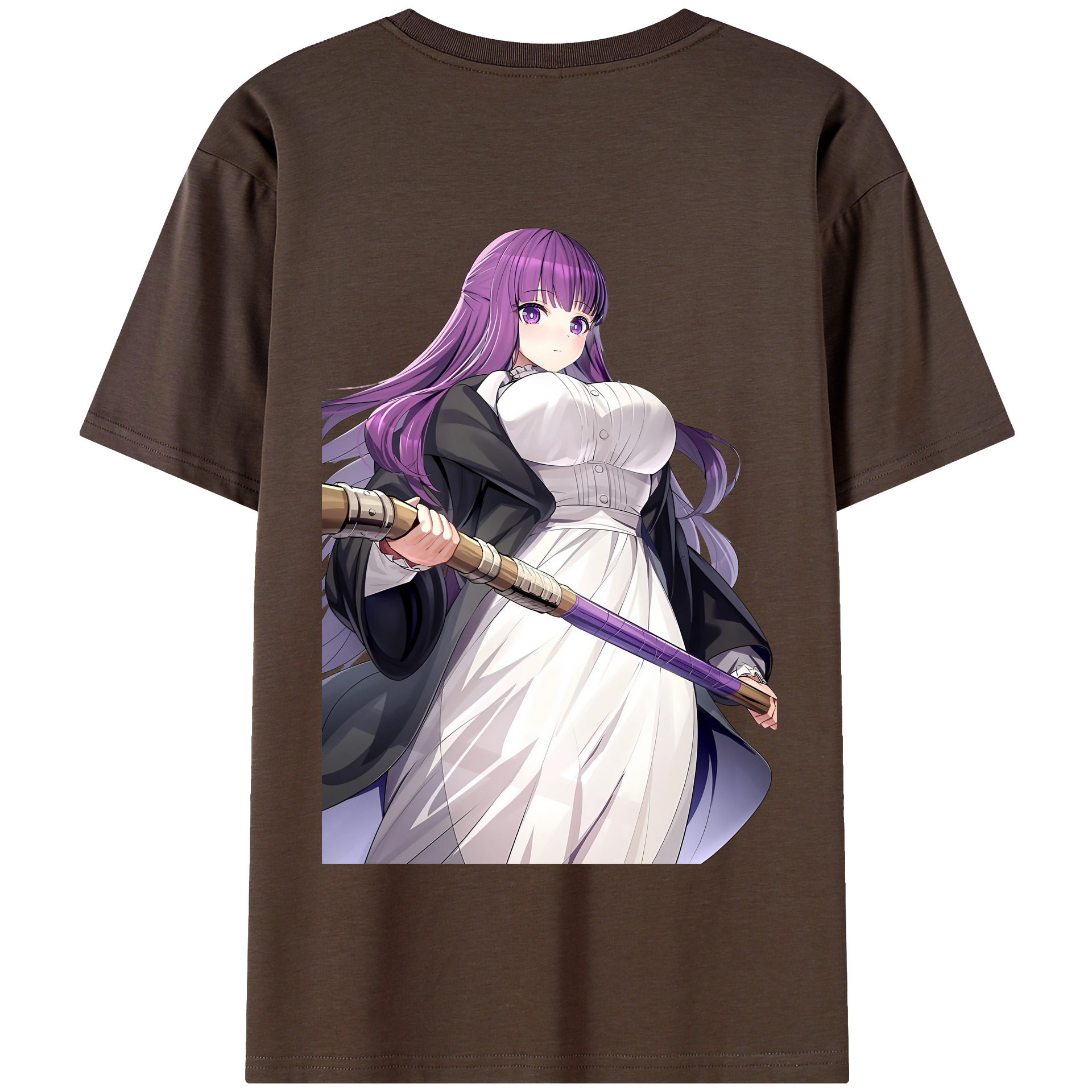 （画像用） 葬送のフリーレン Frieren 綿100％半袖Tシャツ（背面プリント）