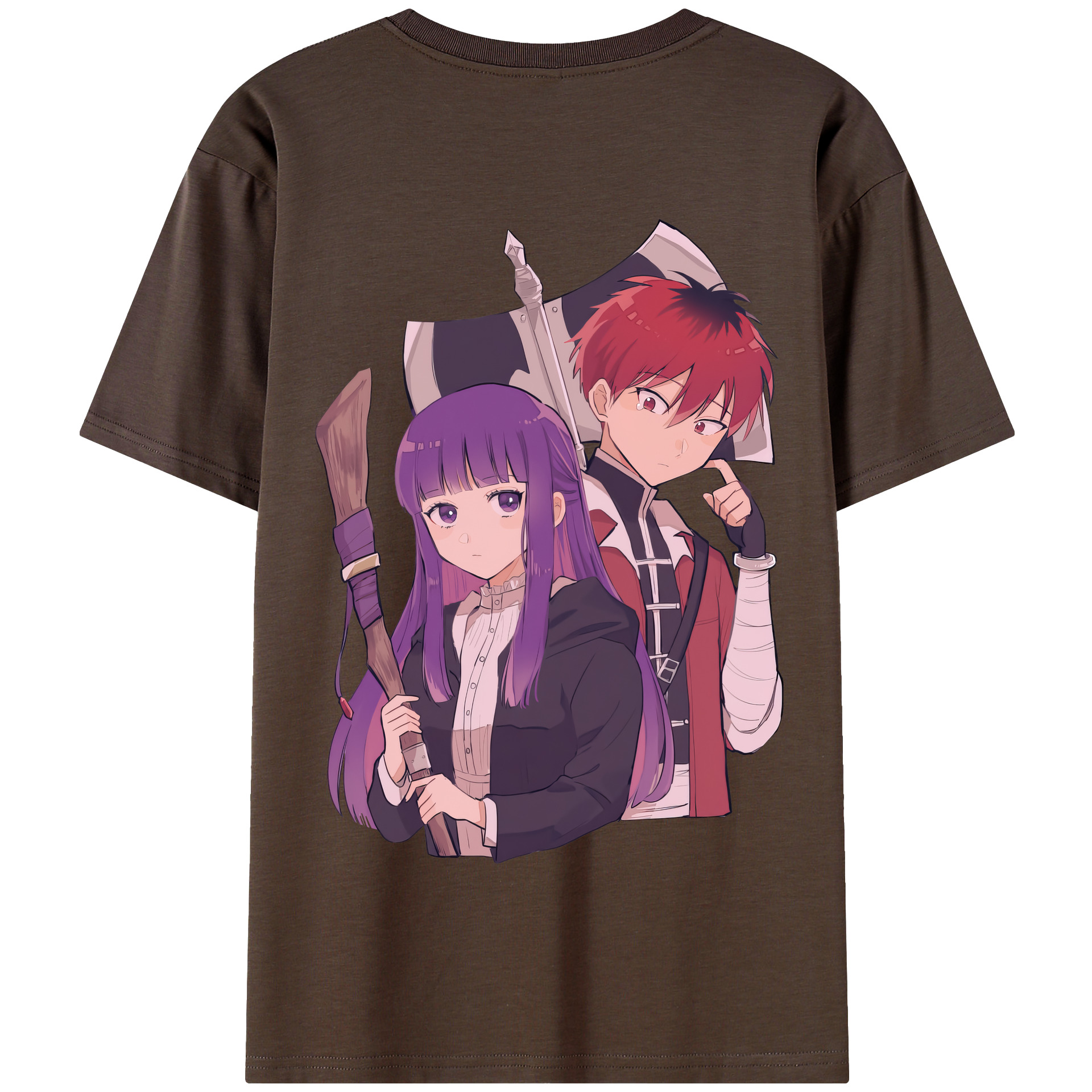 （画像用） 葬送のフリーレン Frieren 綿100％半袖Tシャツ（背面プリント）