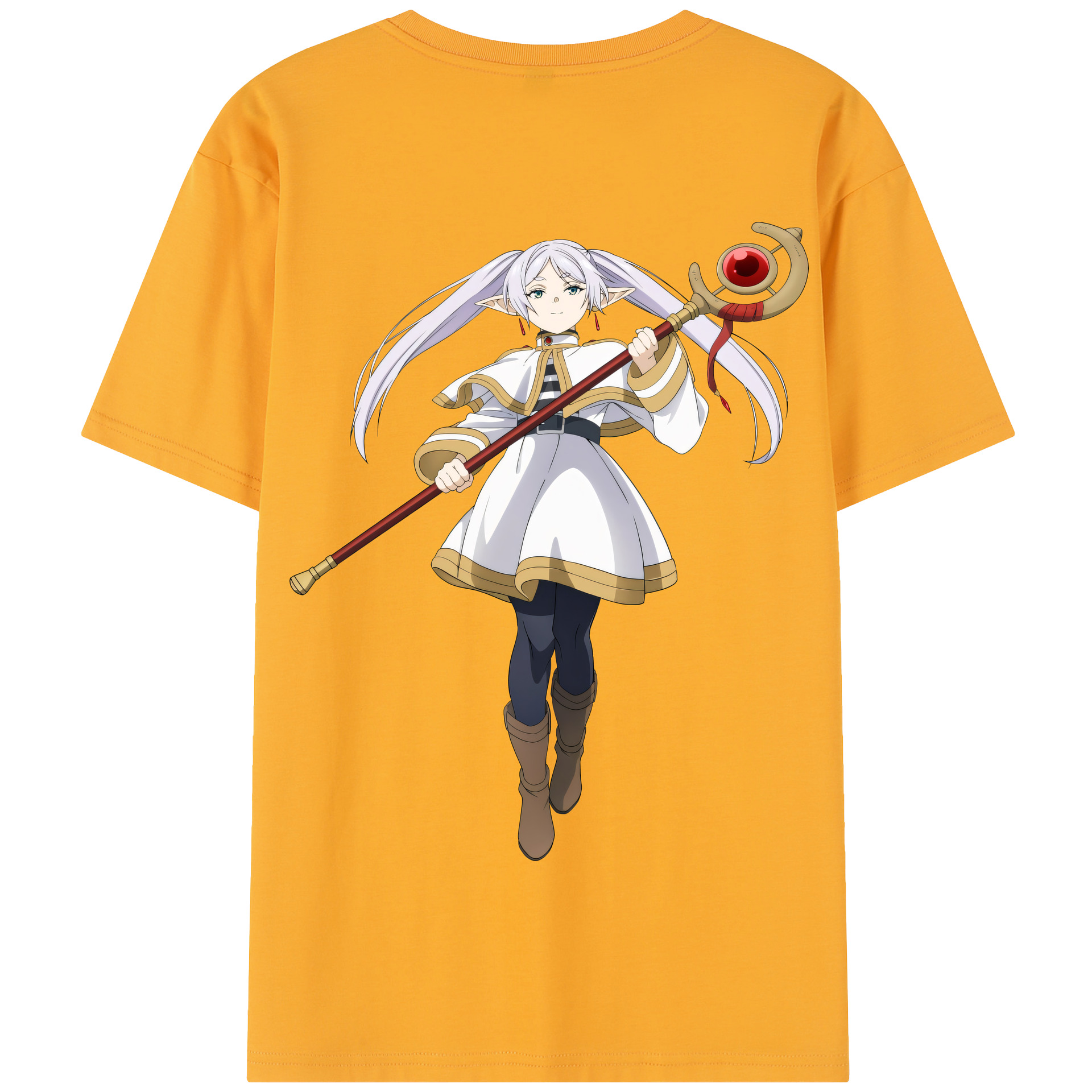 （画像用） 葬送のフリーレン Frieren 綿100％半袖Tシャツ（背面プリント）