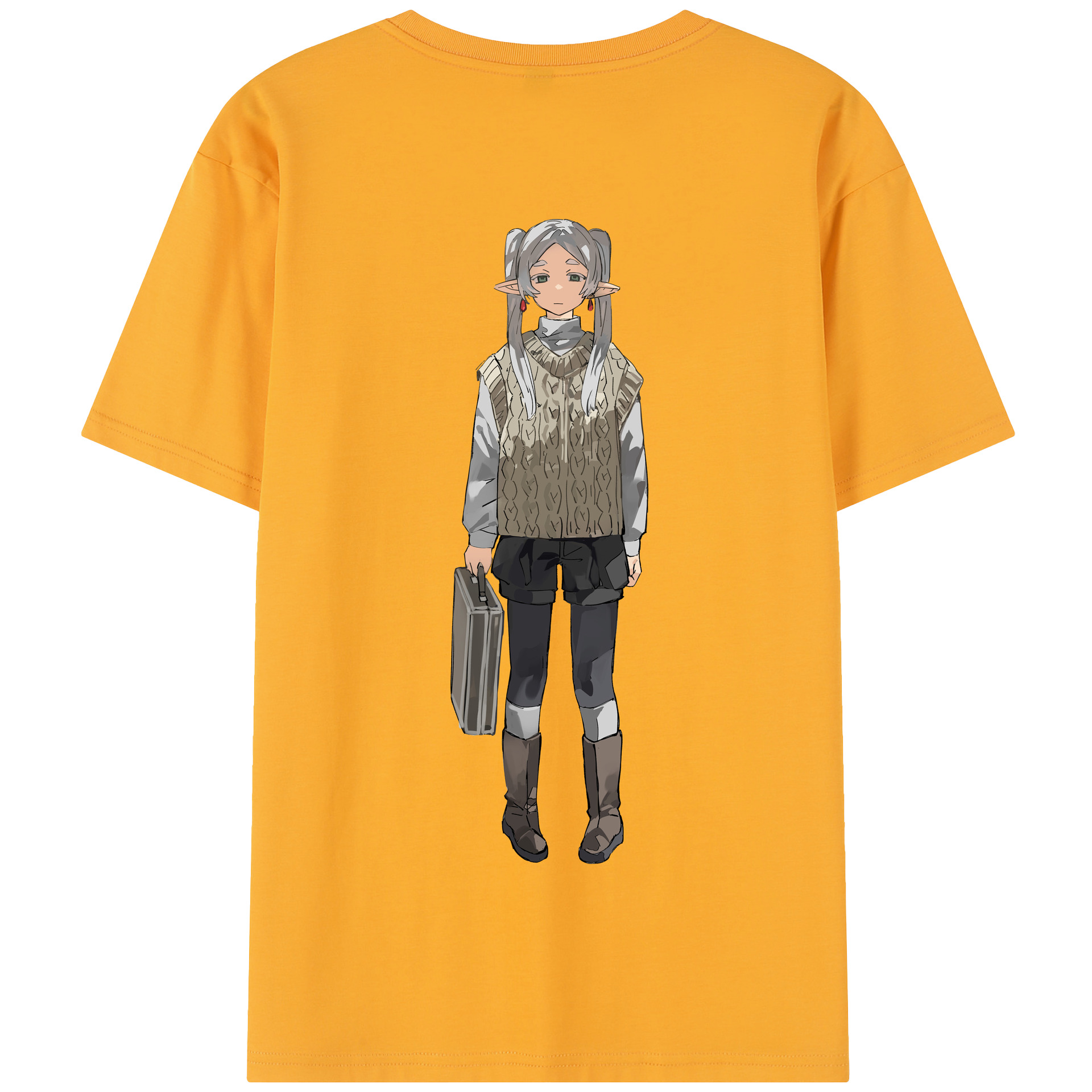 （画像用） 葬送のフリーレン Frieren 綿100％半袖Tシャツ（背面プリント）