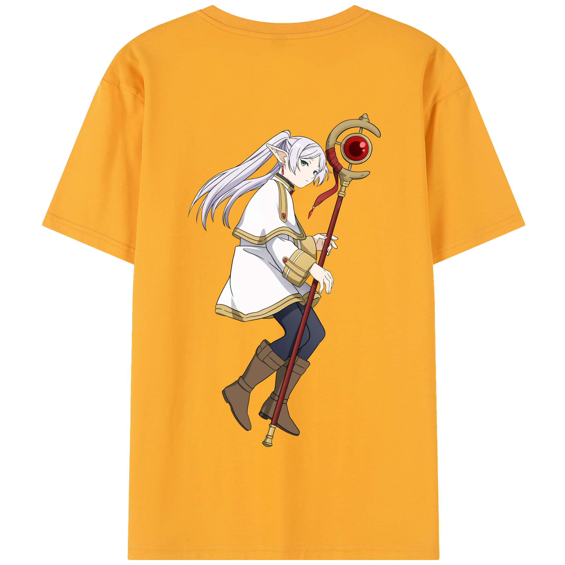 （画像用） 葬送のフリーレン Frieren 綿100％半袖Tシャツ（背面プリント）