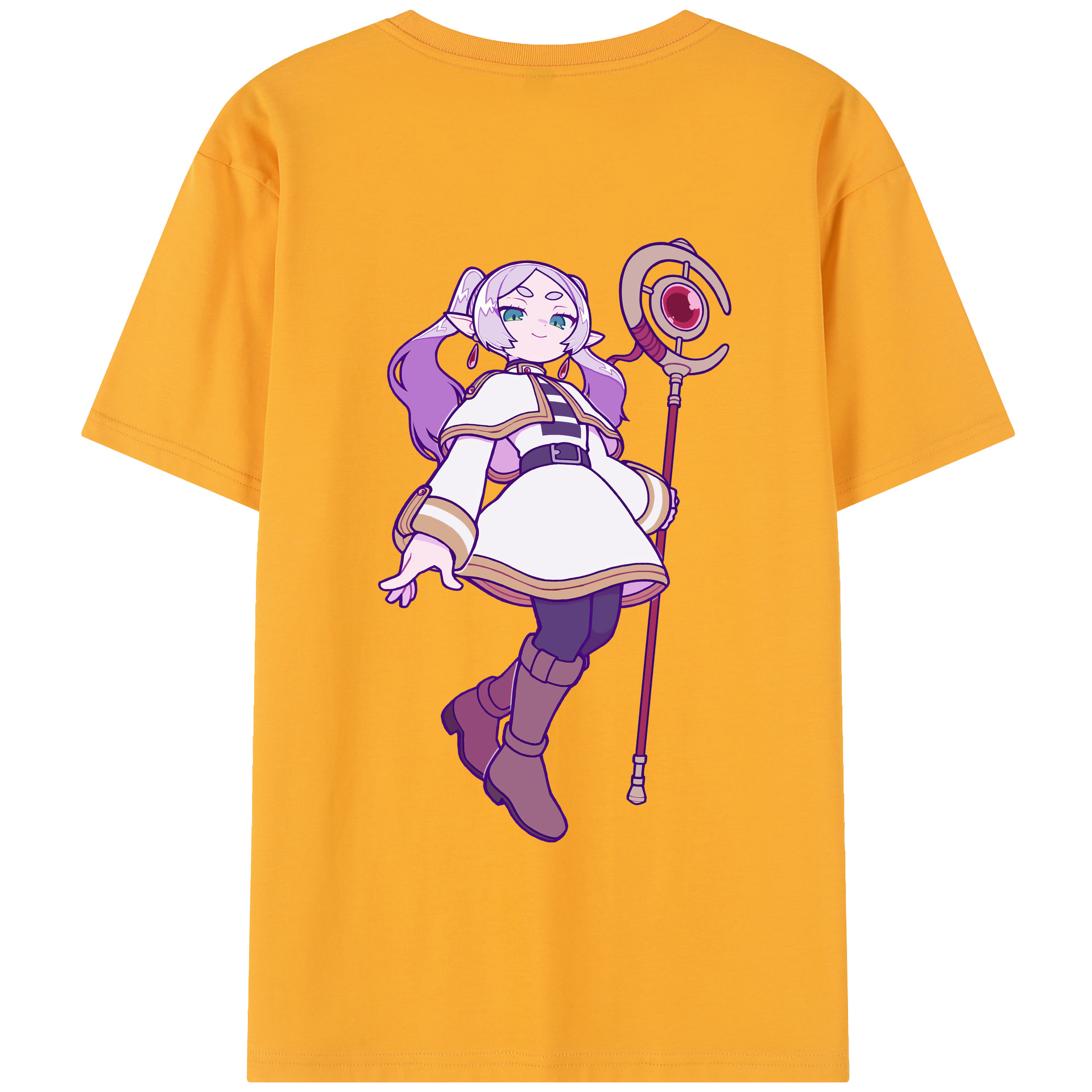 （画像用） 葬送のフリーレン Frieren 綿100％半袖Tシャツ（背面プリント）