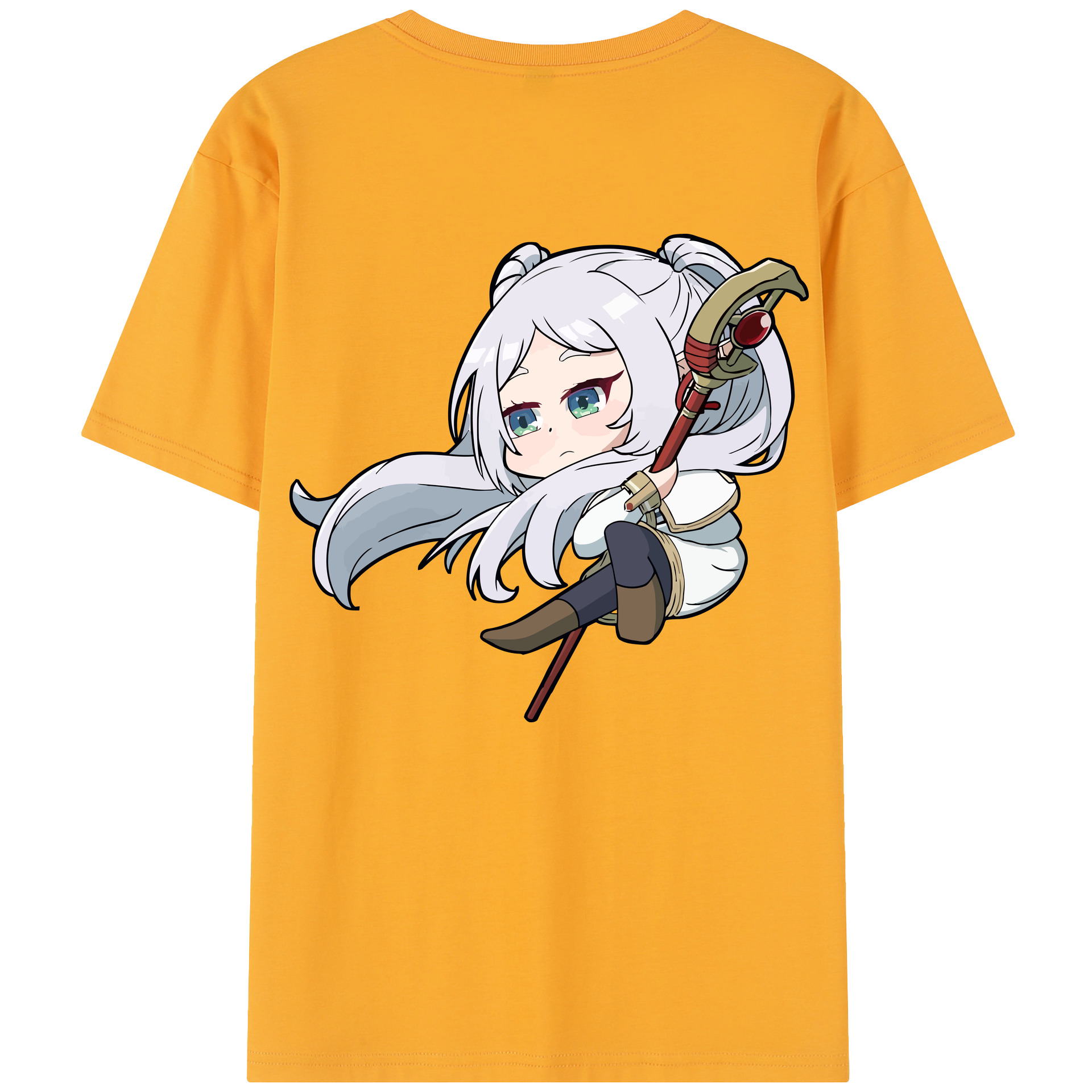 （画像用） 葬送のフリーレン Frieren 綿100％半袖Tシャツ（背面プリント）