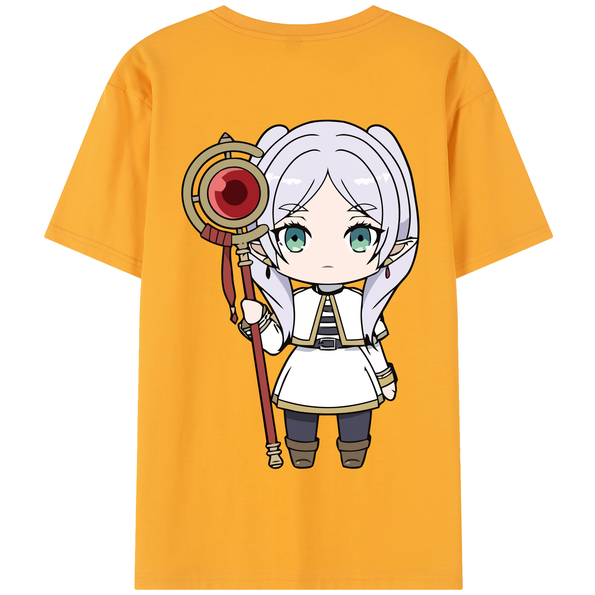 （画像用） 葬送のフリーレン Frieren 綿100％半袖Tシャツ（背面プリント）