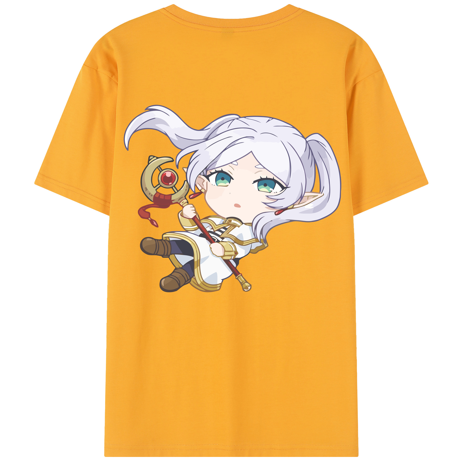 （画像用） 葬送のフリーレン Frieren 綿100％半袖Tシャツ（背面プリント）