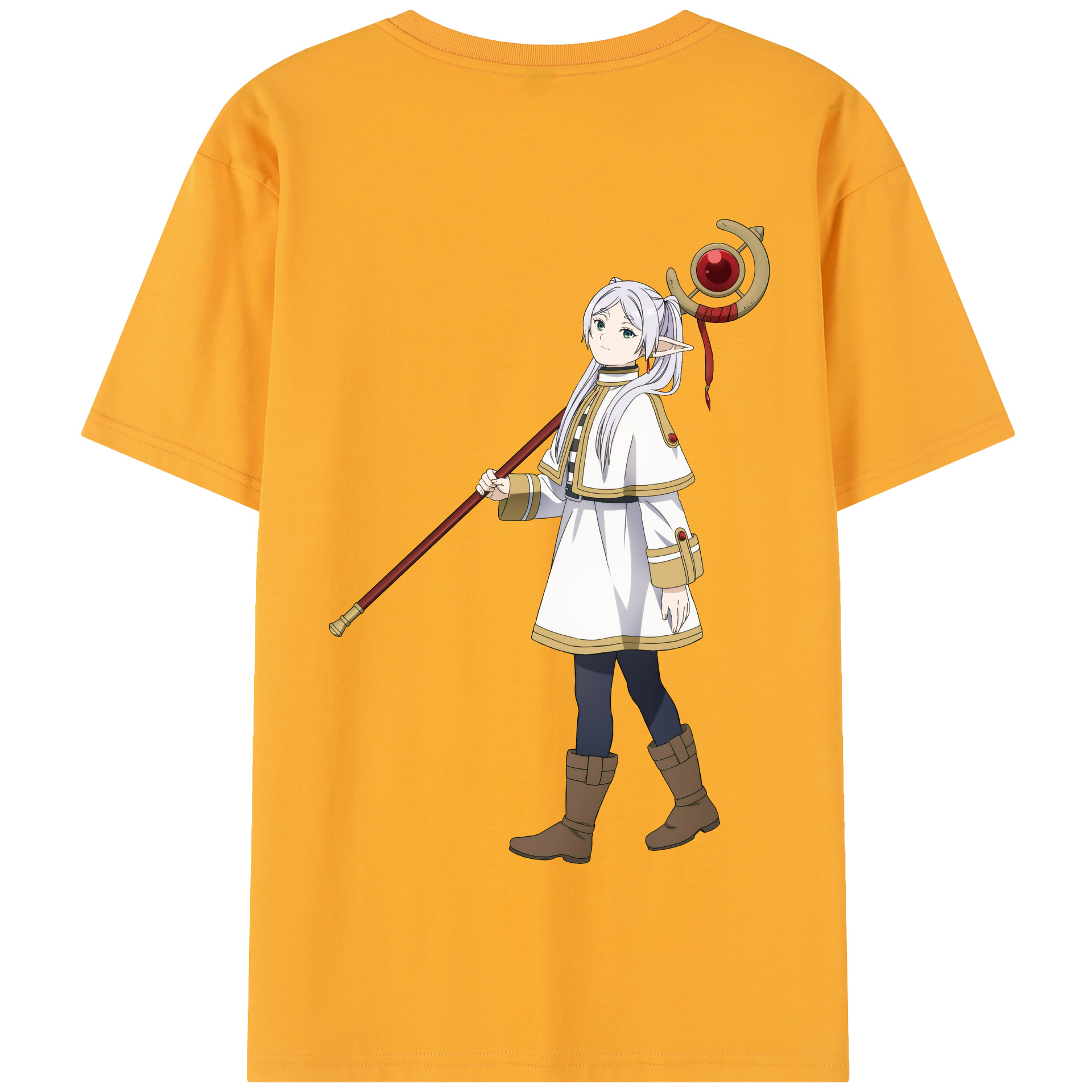 （画像用） 葬送のフリーレン Frieren 綿100％半袖Tシャツ（背面プリント）
