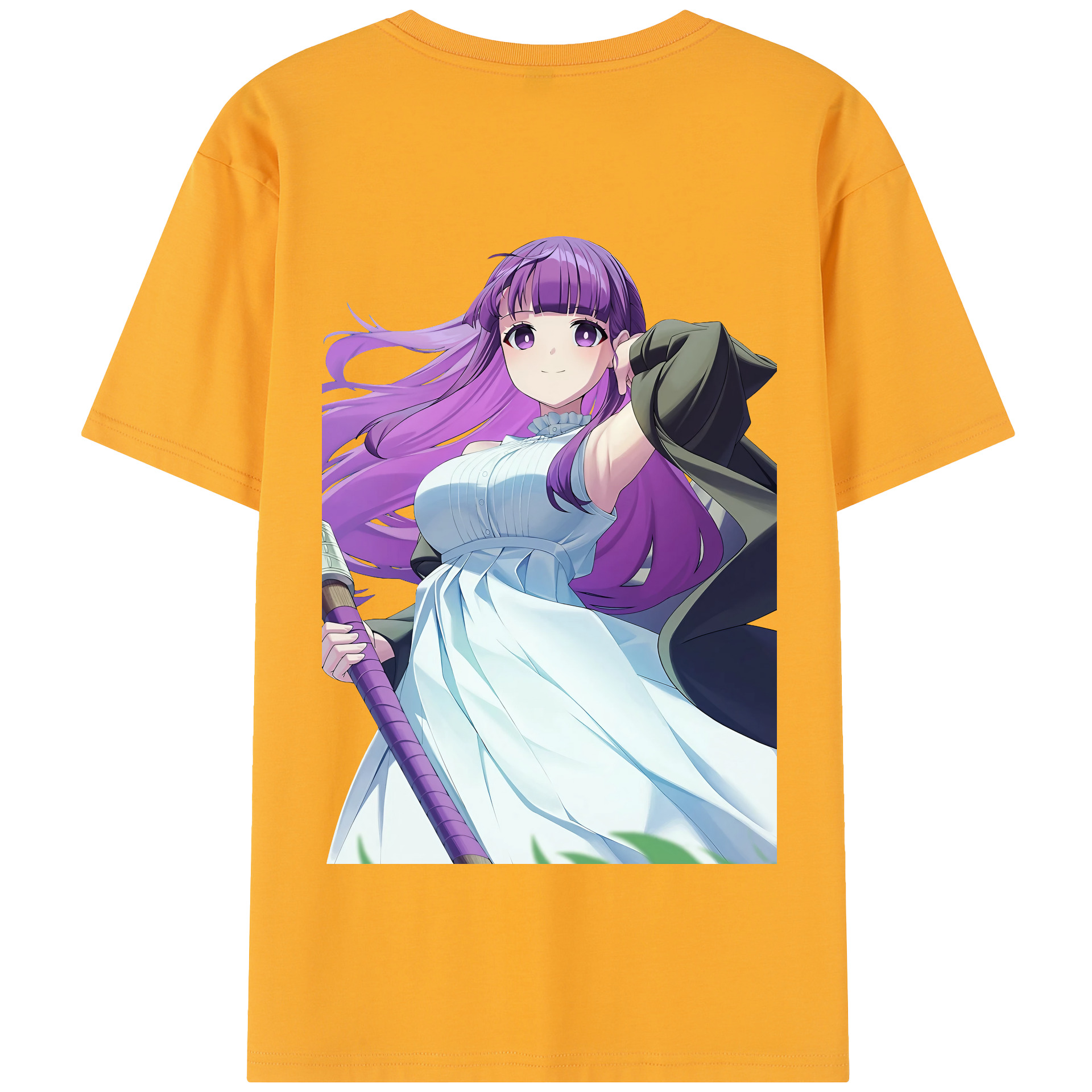 （画像用） 葬送のフリーレン Frieren 綿100％半袖Tシャツ（背面プリント）