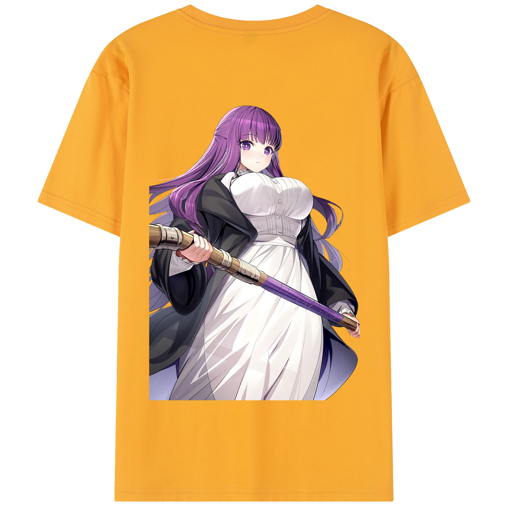 （画像用） 葬送のフリーレン Frieren 綿100％半袖Tシャツ（背面プリント）