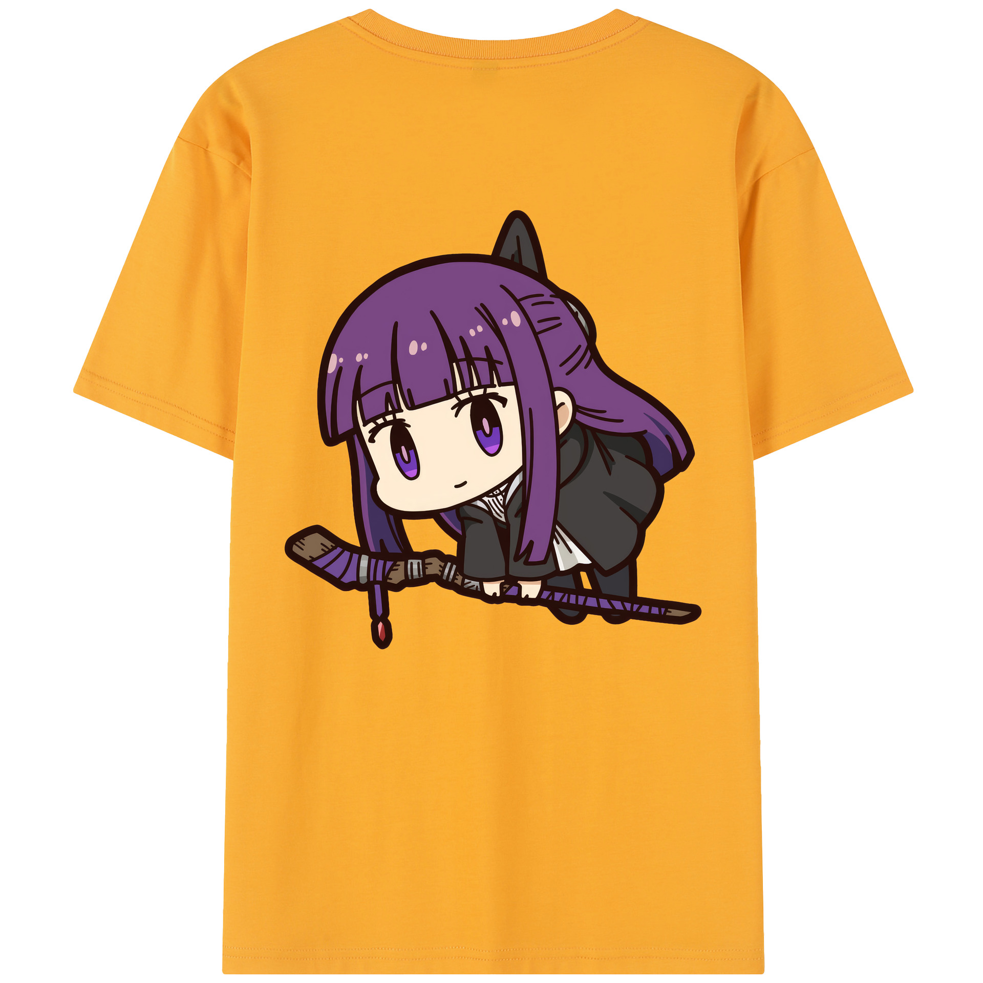 （画像用） 葬送のフリーレン Frieren 綿100％半袖Tシャツ（背面プリント）