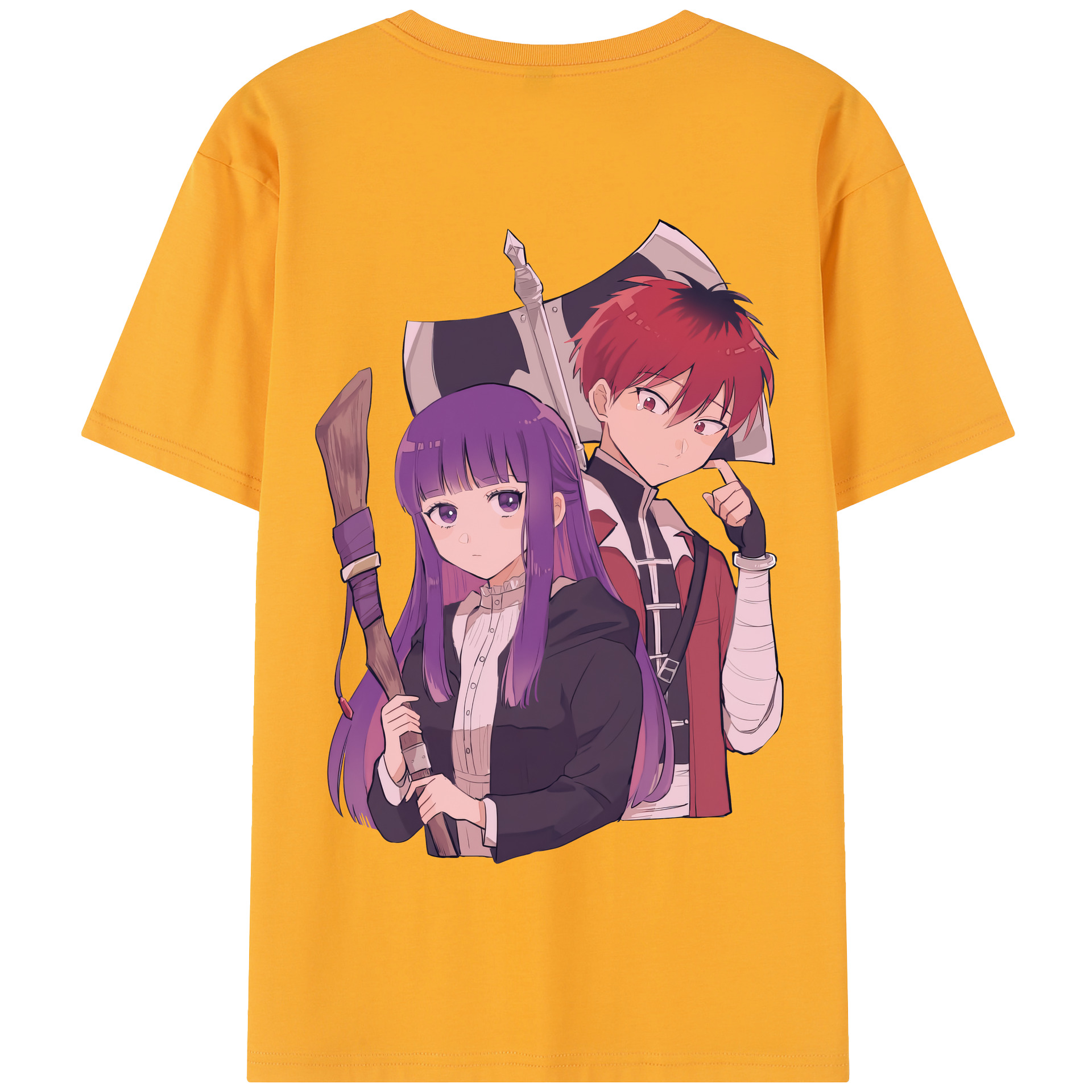 （画像用） 葬送のフリーレン Frieren 綿100％半袖Tシャツ（背面プリント）