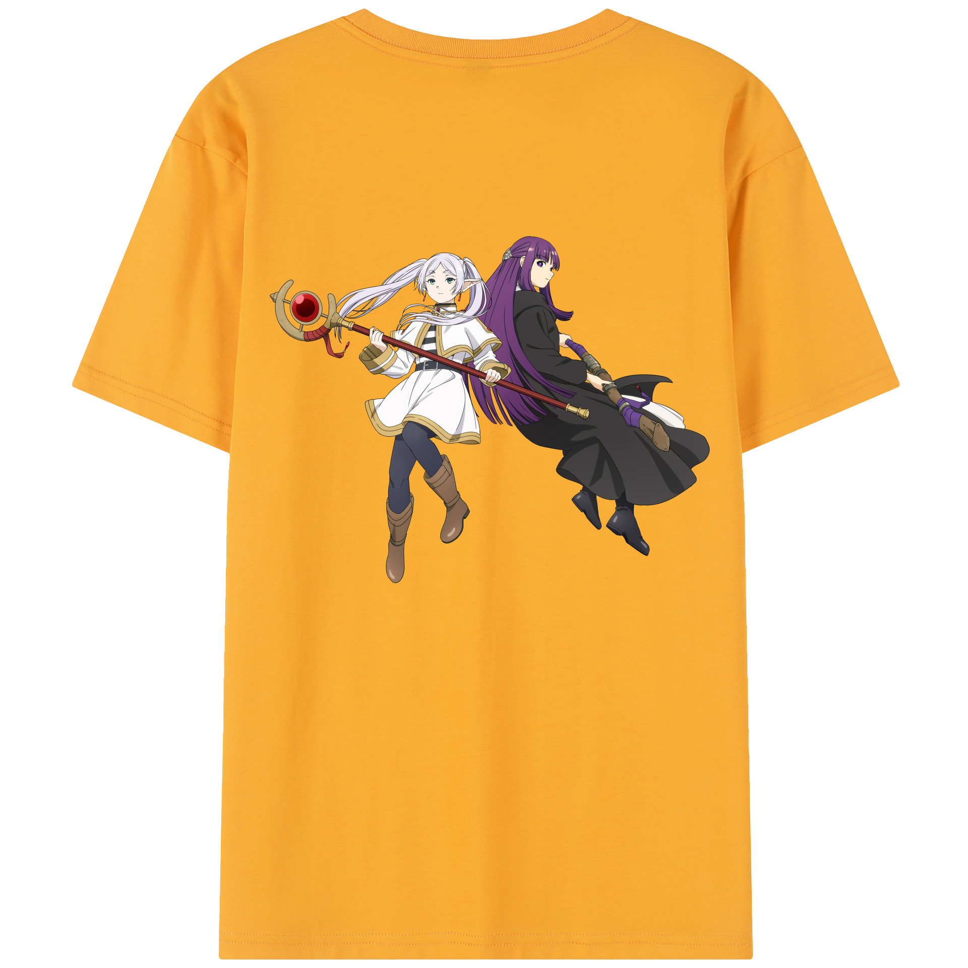（画像用） 葬送のフリーレン Frieren 綿100％半袖Tシャツ（背面プリント）